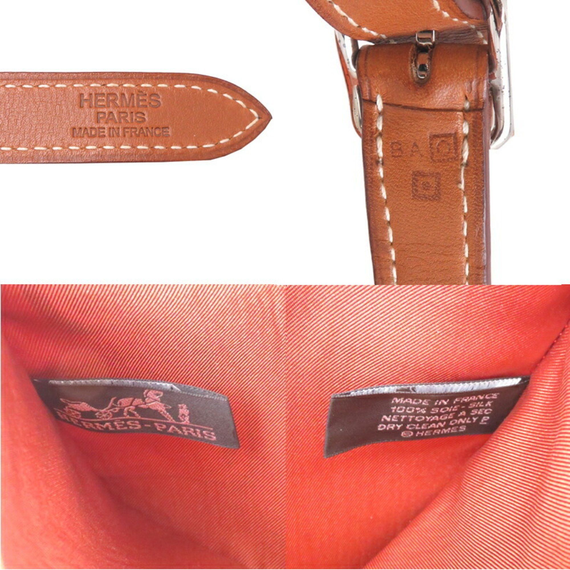 BOX OFFICE 「ORANGE」Made in France Hermes Silky City MM Women's Shoulder Bag Silk Orange