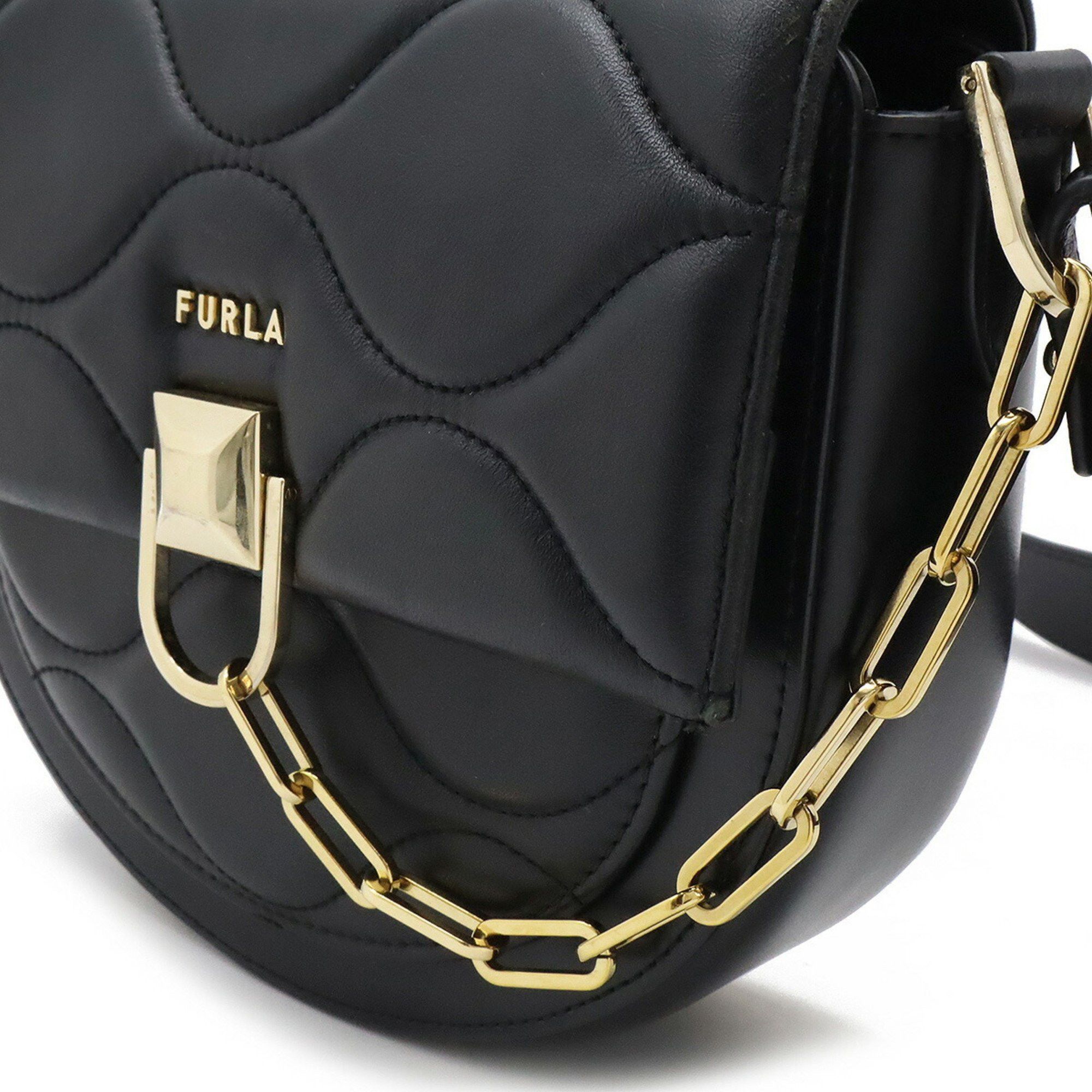 Furla FURLA Miss Mimi Mini Crossbody Shoulder Bag Pochette Clutch Quilted Leather Black Size ONE SIZE - 8 Thumbnail