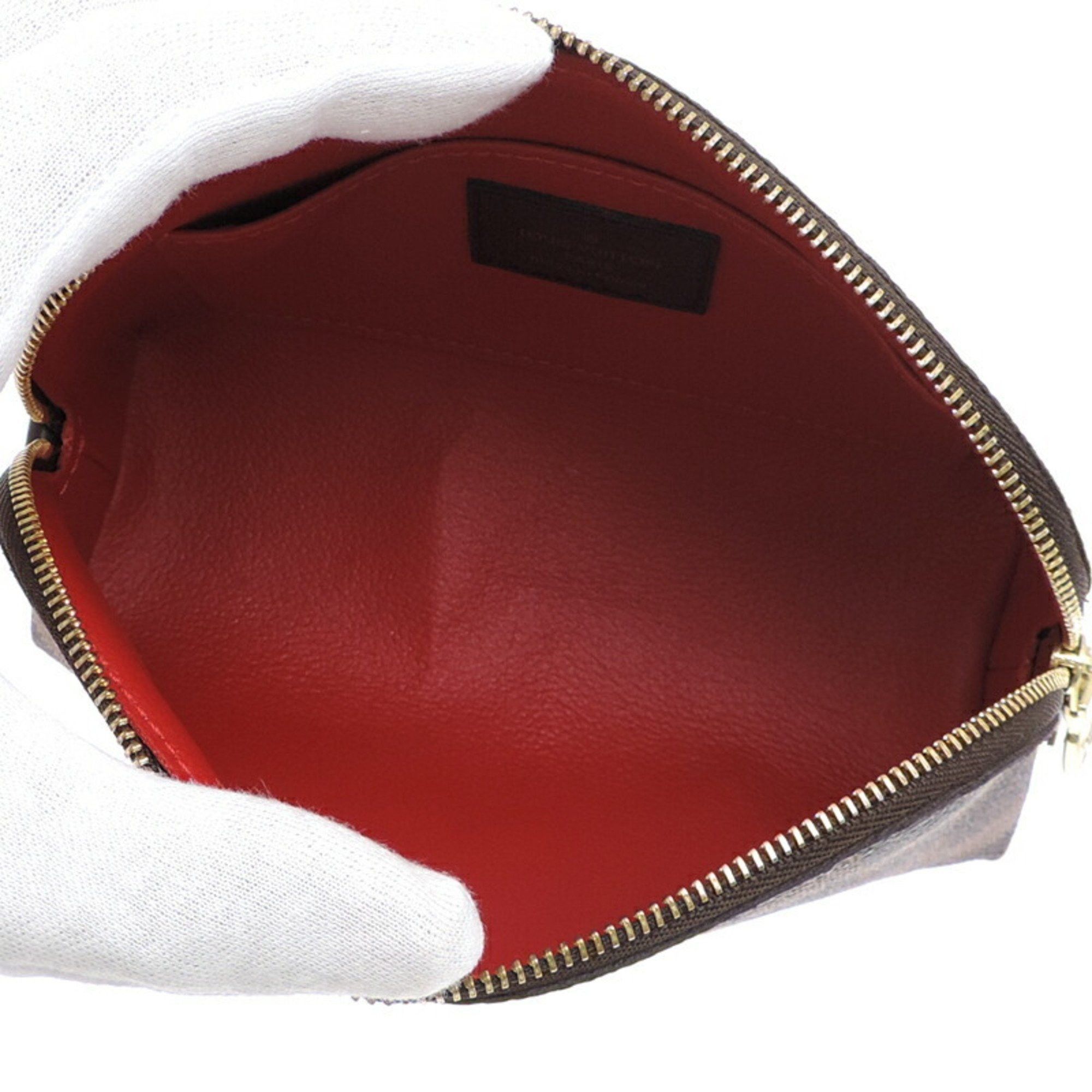 Louis Vuitton Louis Vuitton Pochette Tick PM Women's Pouch N47516 Damier Ebene (Brown) Size ONE SIZE - 5 Thumbnail