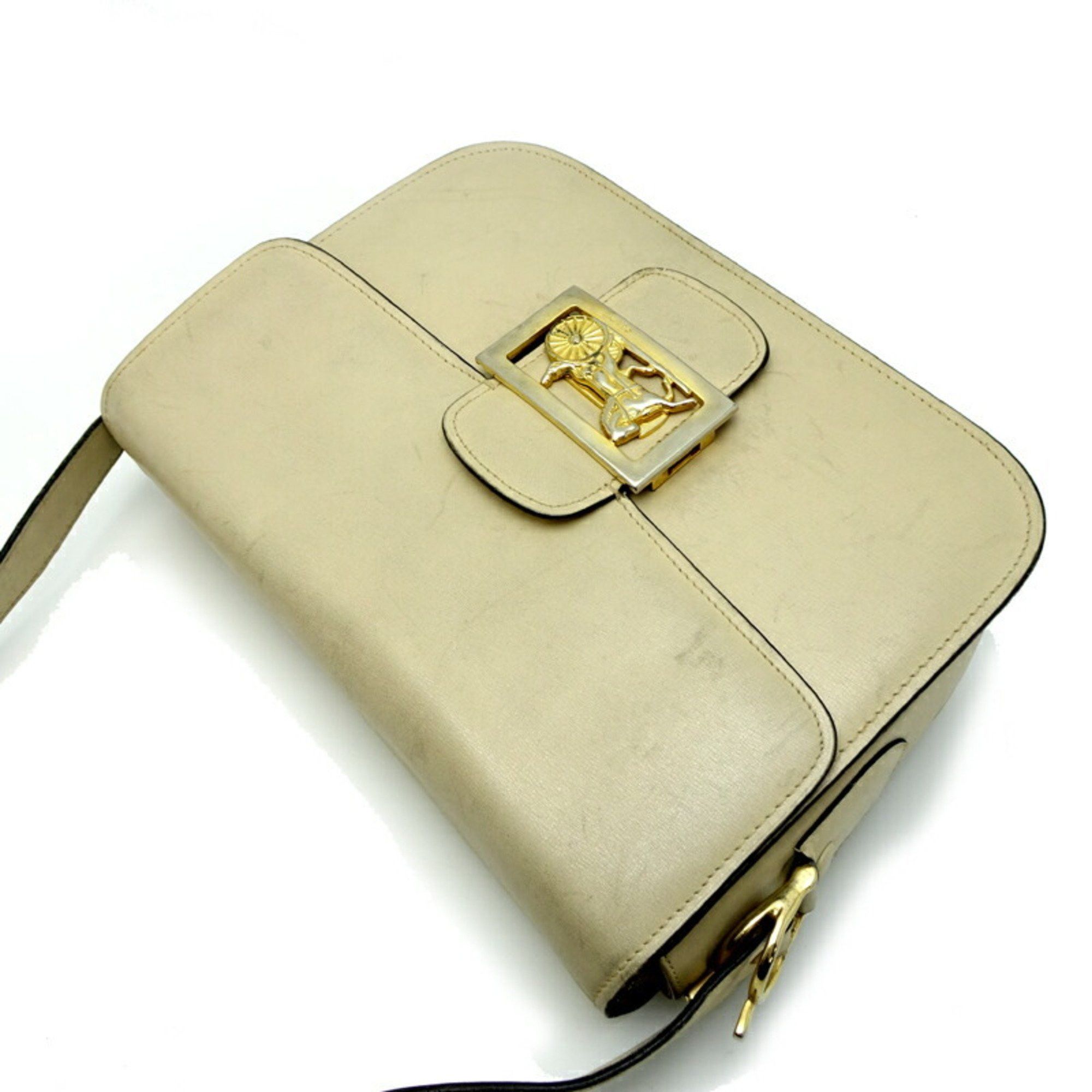 Celine Celine Horsecarriage Women's Shoulder Bag Leather Ivory Size ONE SIZE - 3 Thumbnail