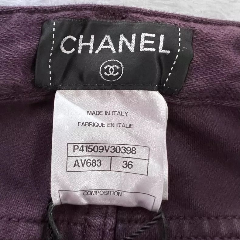 Chanel CHANEL Purple Logo Long Pants Size 36 Size US 36 / EU 52 - 3 Thumbnail