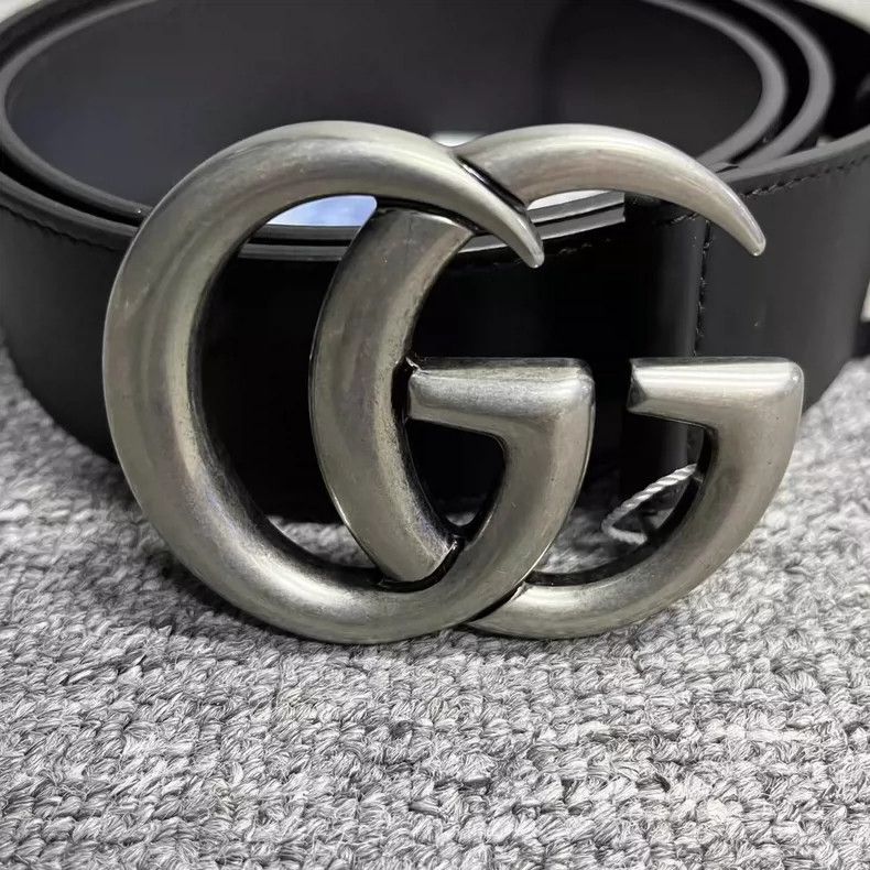 Gucci Gucci Black Leather Double G Belt Size ONE SIZE - 2 Thumbnail