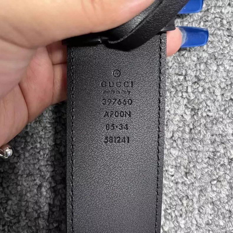 Gucci Gucci Black Leather Double G Belt Size ONE SIZE - 4 Thumbnail