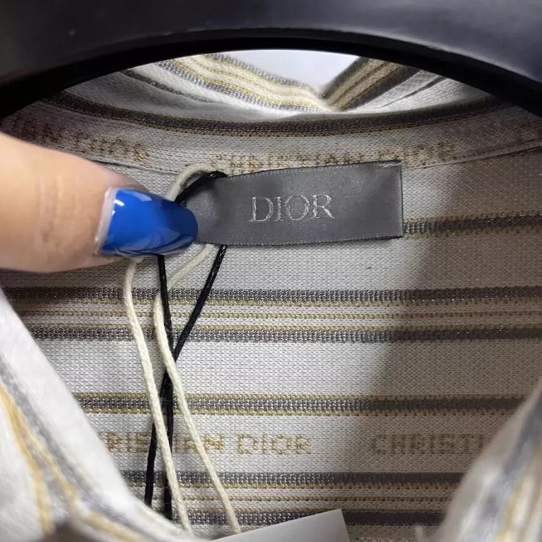 Dior Dior Yellow Striped Logo Long Sleeve Shirt Size US M / EU 48-50 / 2 - 3 Thumbnail