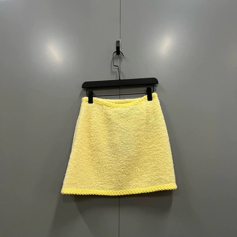 Miu Miu Miu Miu A-Line Pocket Skirt in Yellow Size US 40 / EU 56 - 3 Thumbnail
