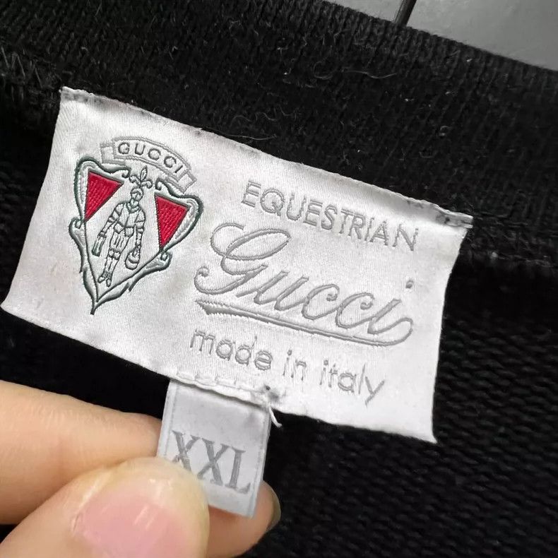Gucci GUCCI Black Logo Embroidered Sweatshirt XXL Size US XXL / EU 58 / 5 - 4 Thumbnail