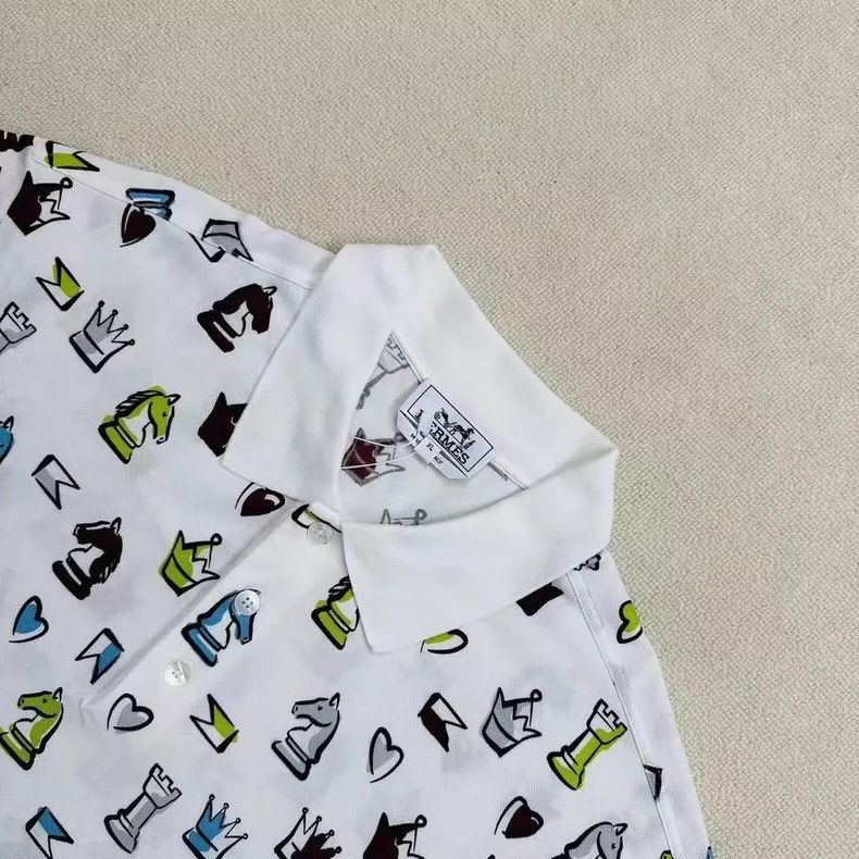 Hermes Hermes Chess Short Sleeve Polo Shirt Size US XL / EU 56 / 4 - 3 Thumbnail