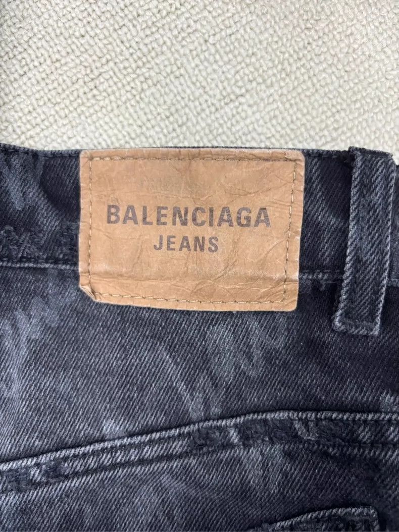 Balenciaga Balenciaga Gray Printed Denim Pants Size XS Size US 26 / EU 42 - 4 Thumbnail