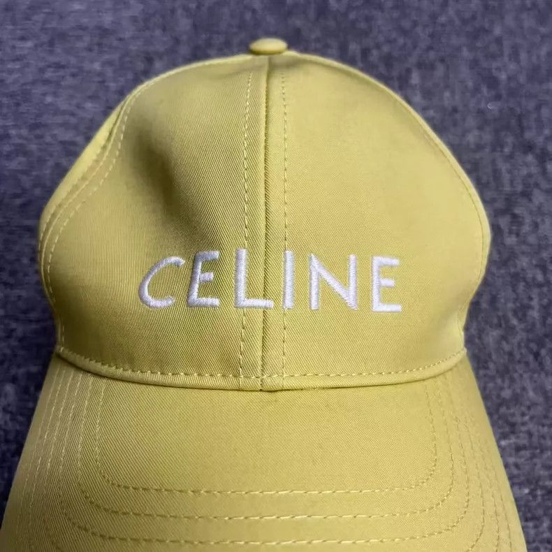 Celine Celine Yellow Embroidered Cotton Cap Size ONE SIZE - 3 Thumbnail