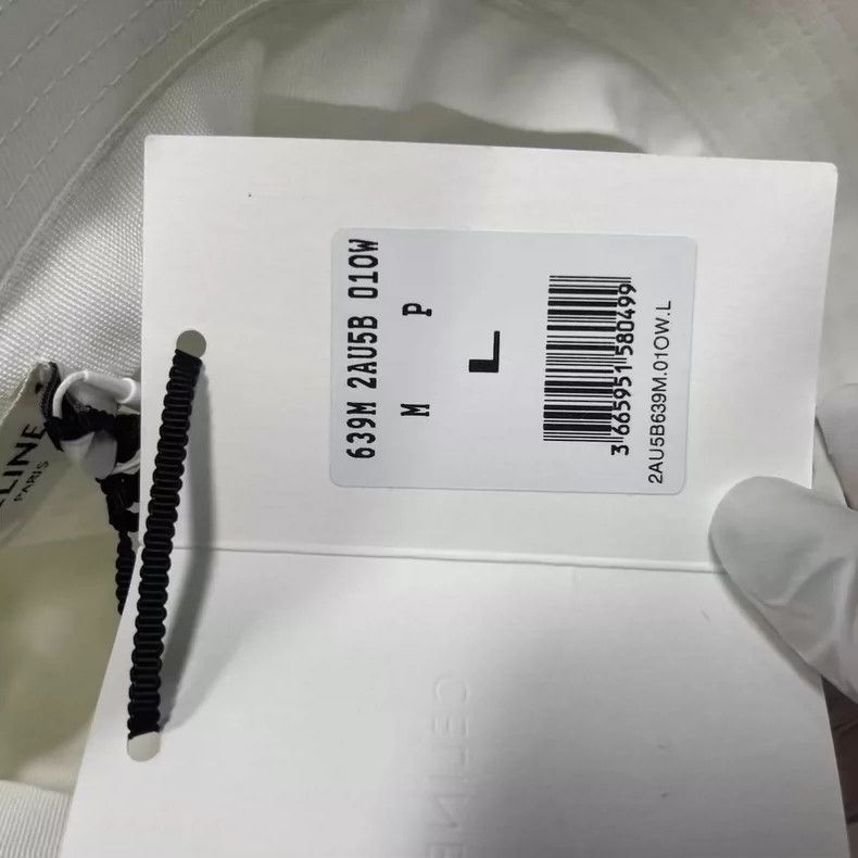 Celine Celine White Casual Logo Cotton Bucket Hat Size ONE SIZE - 5 Thumbnail