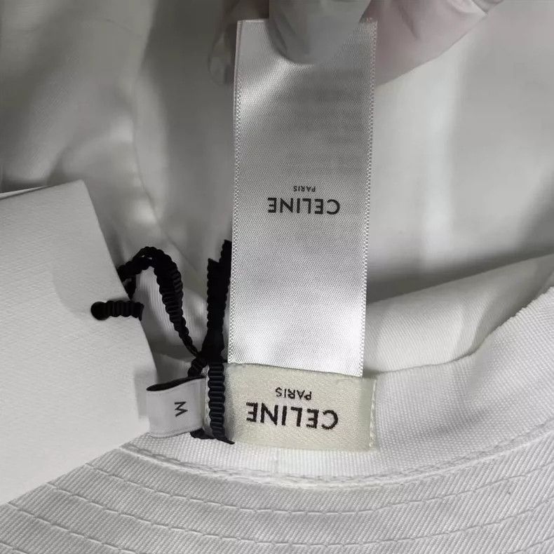 Celine Celine White Casual Logo Cotton Bucket Hat Size ONE SIZE - 6 Thumbnail