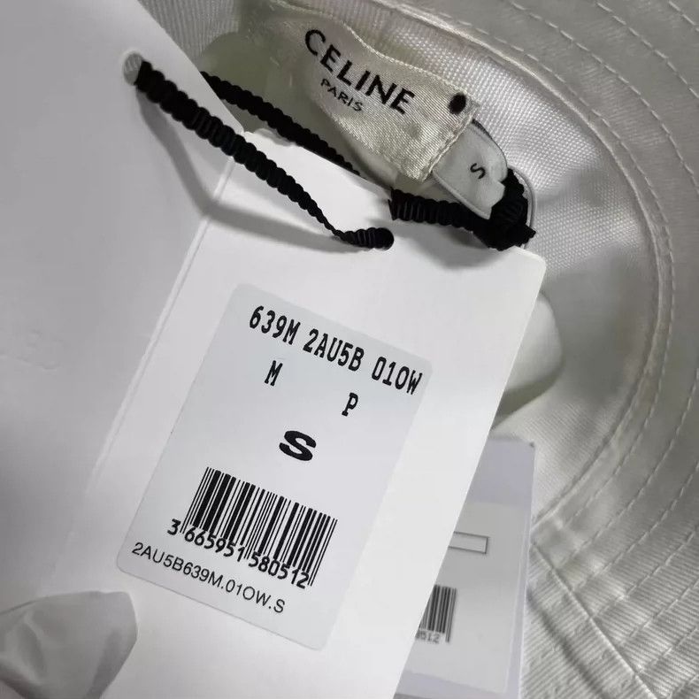 Celine Celine White Casual Logo Cotton Bucket Hat Size ONE SIZE - 3 Thumbnail