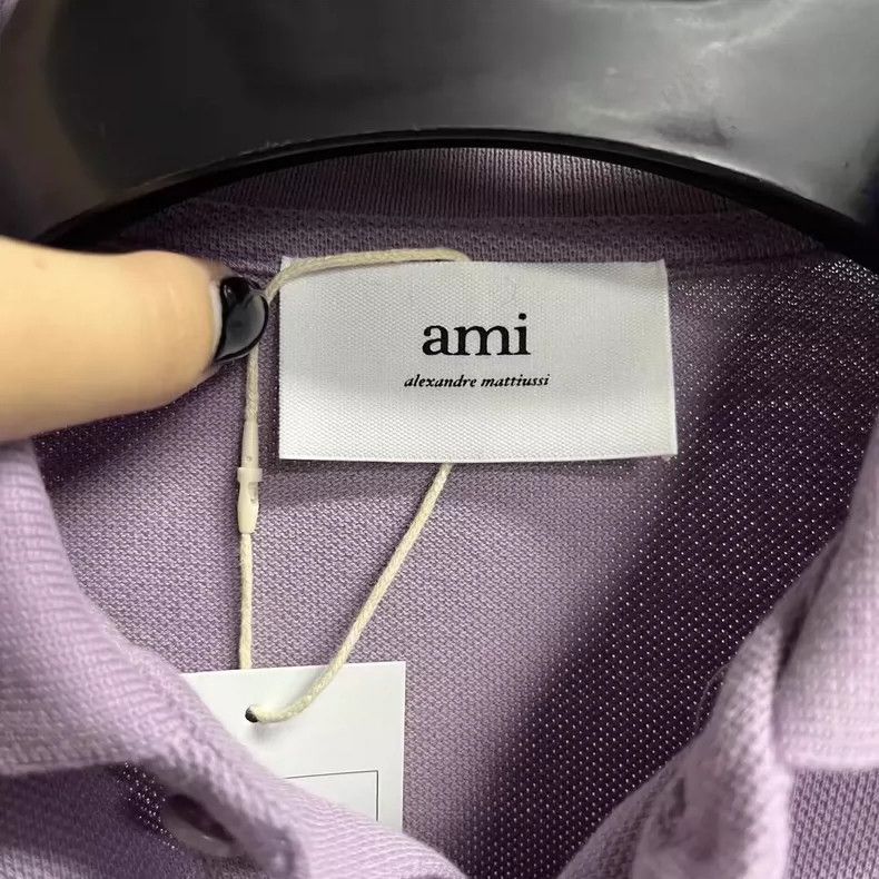 AMI Deep Purple Heart Logo Short Sleeve Polo Size US XS / EU 42 / 0 - 2 Thumbnail