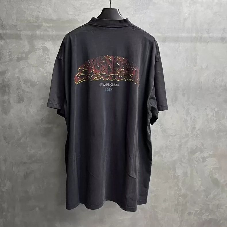Balenciaga Balenciaga Black Graphic Short Sleeve T-Shirt Size US S / EU 44-46 / 1 - 2 Thumbnail