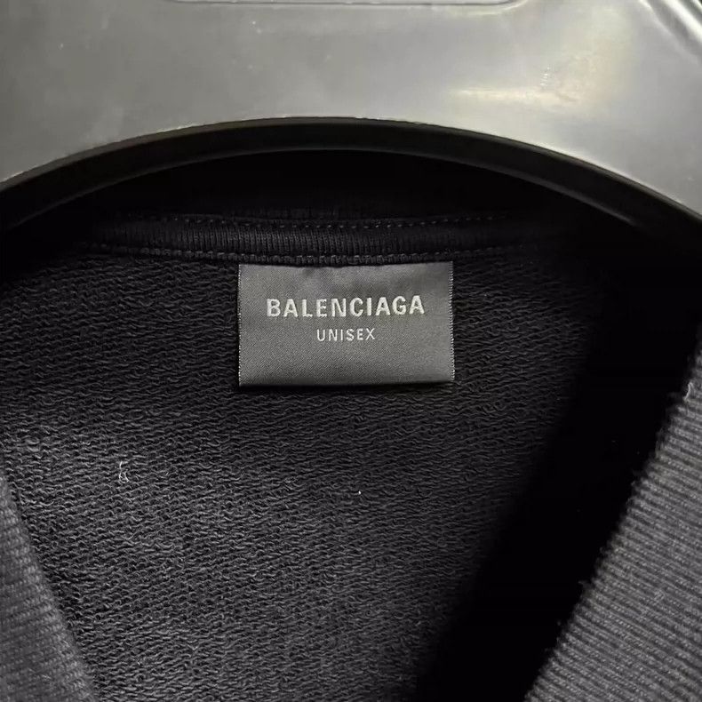 Balenciaga Balenciaga Black Logo Embroidered Long Sleeve Sweatshirt Size US XS / EU 42 / 0 - 3 Thumbnail