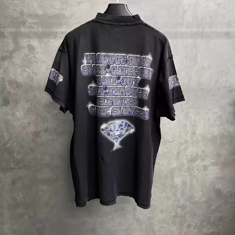 Balenciaga Balenciaga Black Graphic Short Sleeve T-Shirt Size US S / EU 44-46 / 1 - 2 Thumbnail