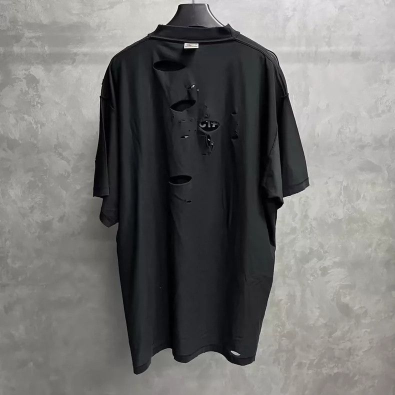 Balenciaga Balenciaga Black Letter Print Short Sleeve T-Shirt Size US M / EU 48-50 / 2 - 2 Thumbnail