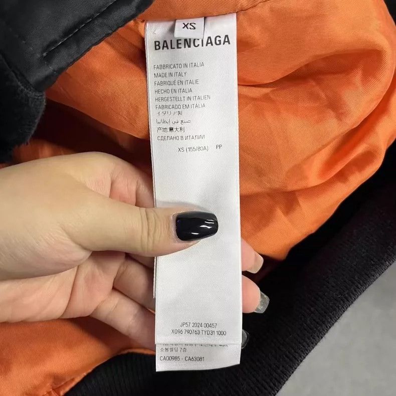 Balenciaga Black Hooded Pilot Jacket with Colorblock Design Size US XS / EU 42 / 0 - 6 Thumbnail