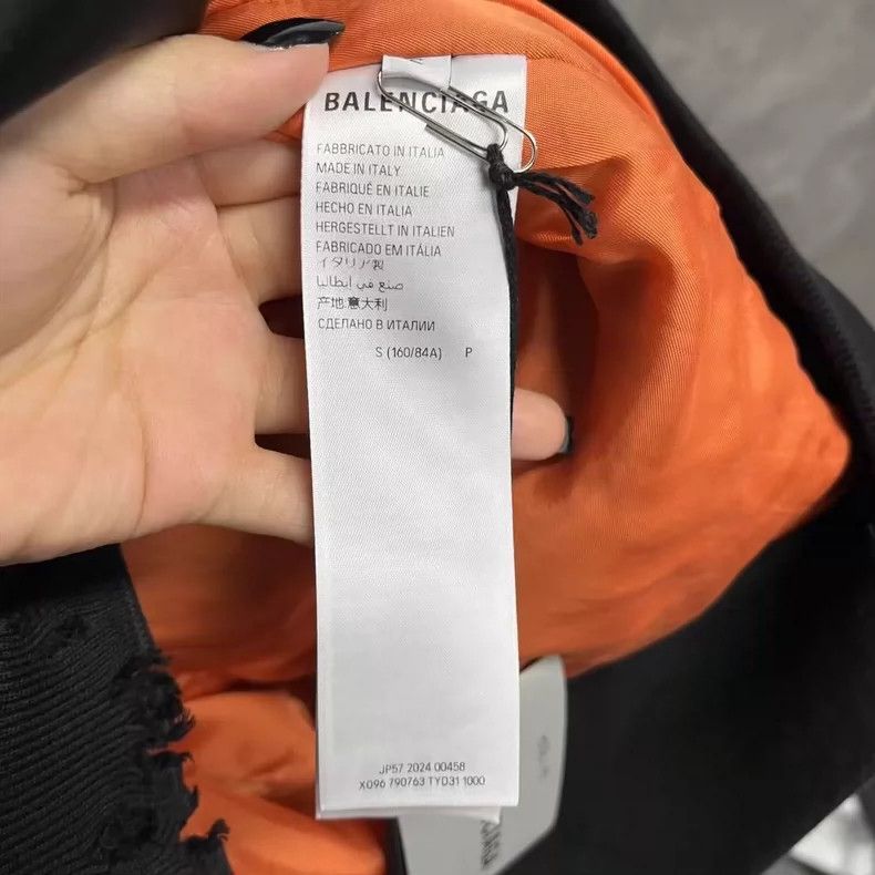 Balenciaga Black Hooded Pilot Jacket with Colorblock Design Size US XS / EU 42 / 0 - 3 Thumbnail