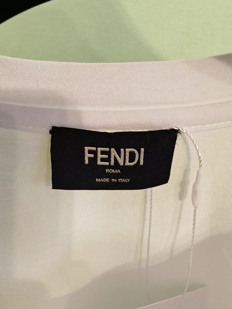 Fendi Fendi Fluorescent Yellow Logo Short Sleeve T-Shirt Size US L / EU 52-54 / 3 - 3 Thumbnail