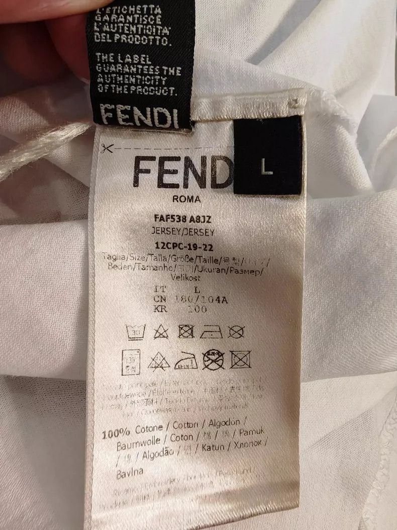 Fendi Fendi Fluorescent Yellow Logo Short Sleeve T-Shirt Size US L / EU 52-54 / 3 - 5 Thumbnail