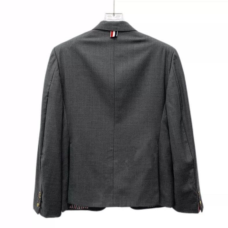 Thom Browne Thom Browne Gray Wool Long Sleeve Blazer Size US M / EU 48-50 / 2 - 2 Thumbnail