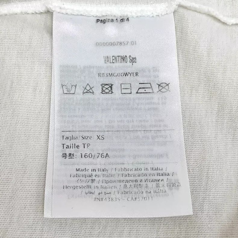 Valentino Valentino White Letter Print Cotton T-shirt Size US XS / EU 42 / 0 - 7 Thumbnail
