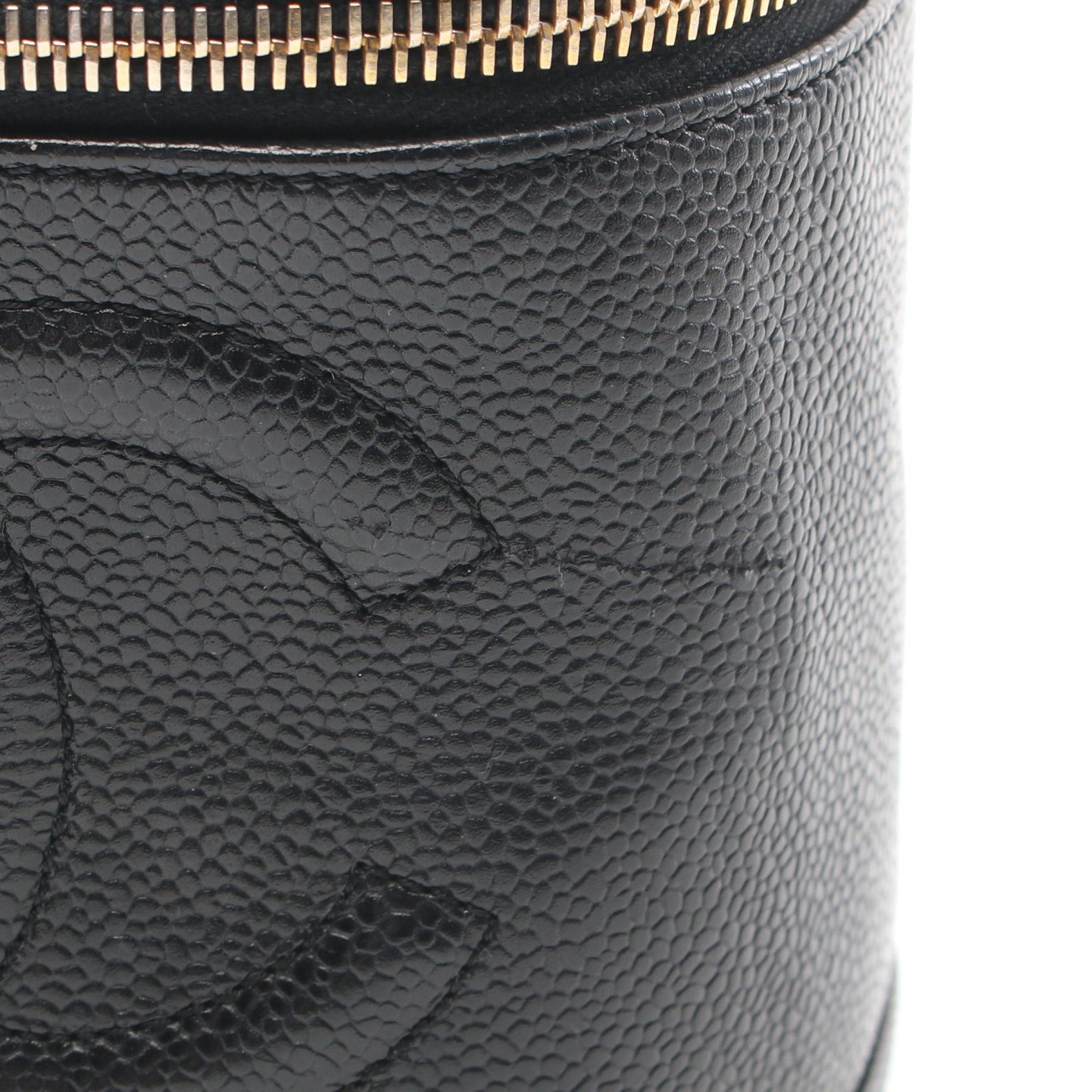 Chanel Chanel Coco Mark Handbag Vanity Bag Caviar Skin Black Gold Hardware Size ONE SIZE - 8 Thumbnail