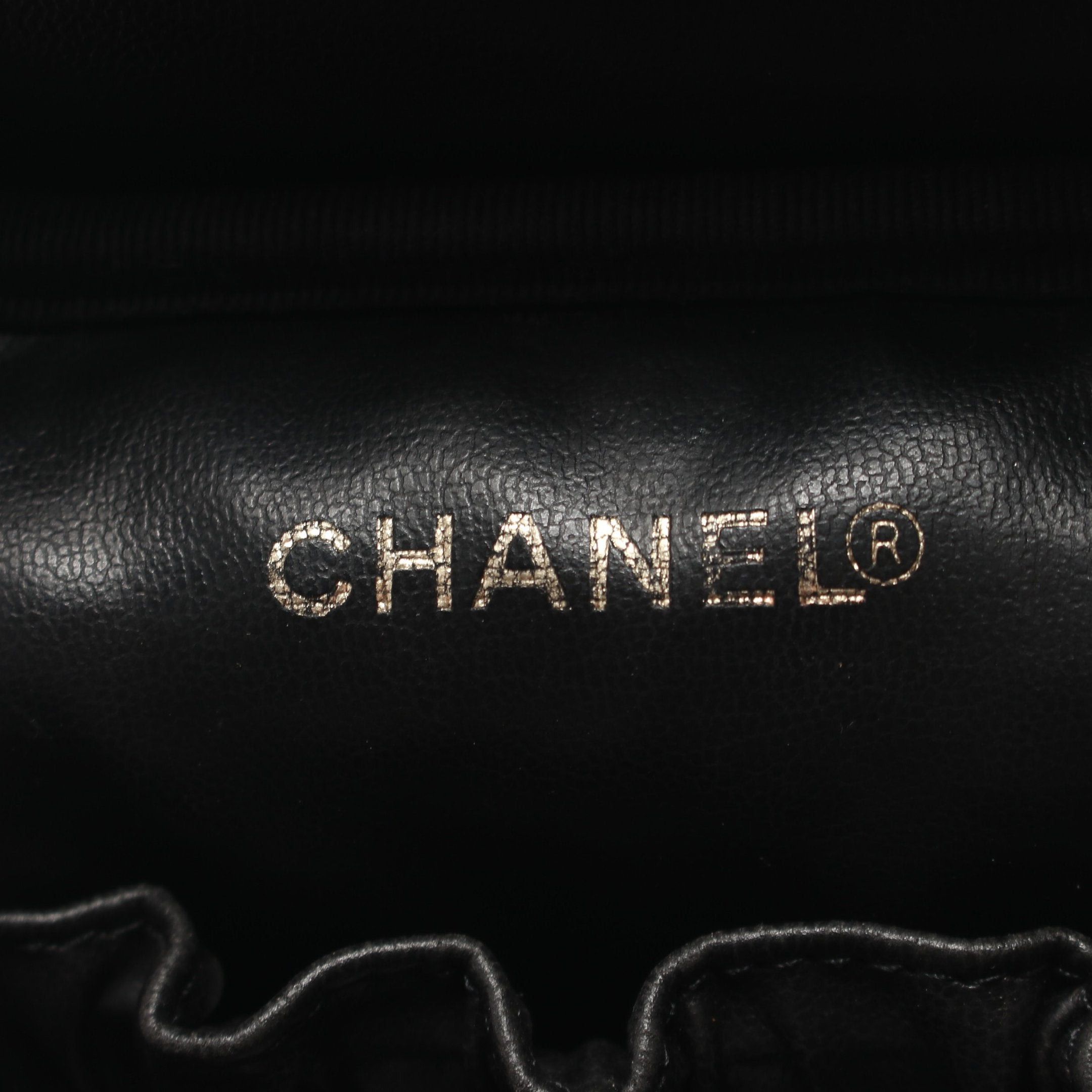 Chanel Chanel Coco Mark Handbag Vanity Bag Caviar Skin Black Gold Hardware Size ONE SIZE - 4 Thumbnail