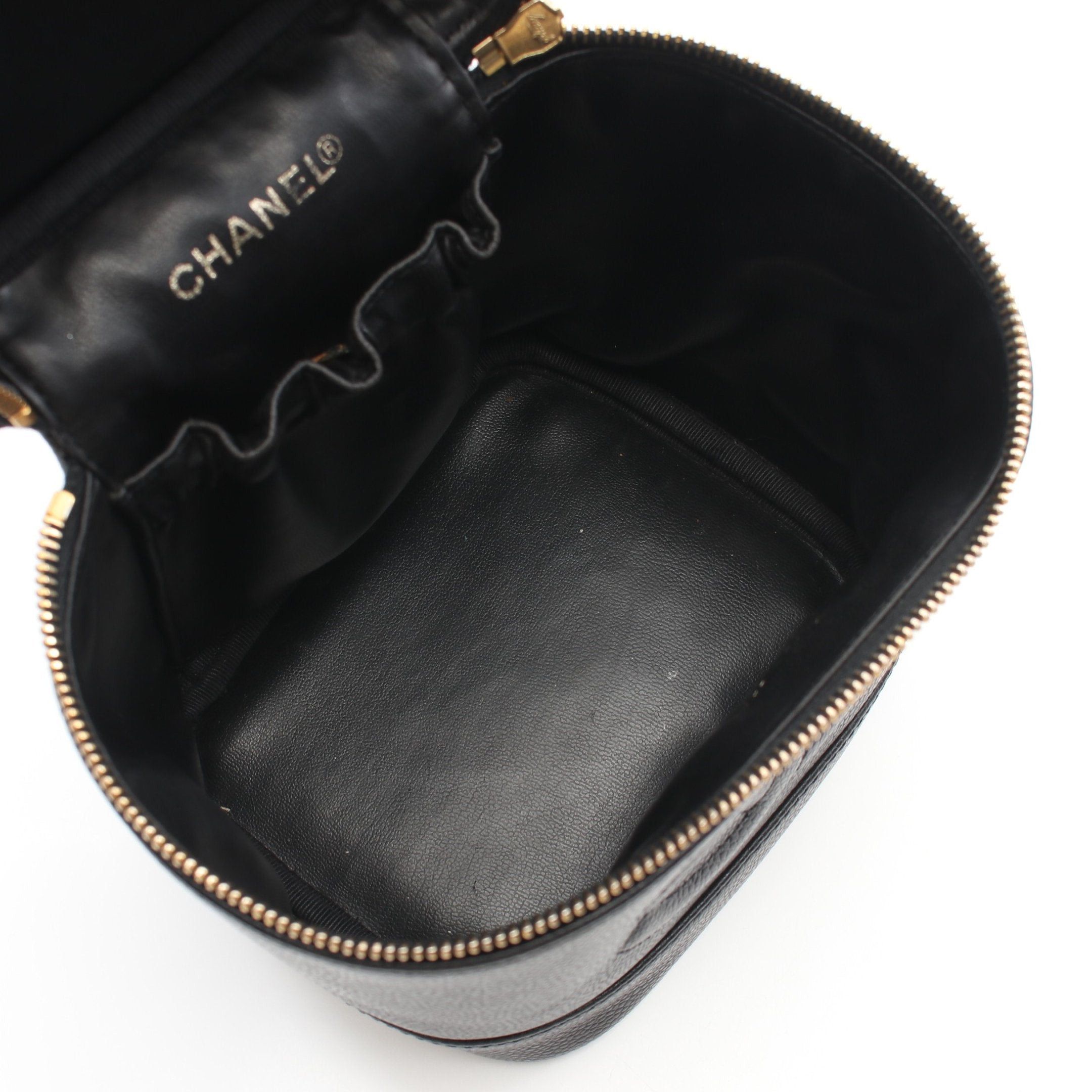Chanel Chanel Coco Mark Handbag Vanity Bag Caviar Skin Black Gold Hardware Size ONE SIZE - 3 Thumbnail