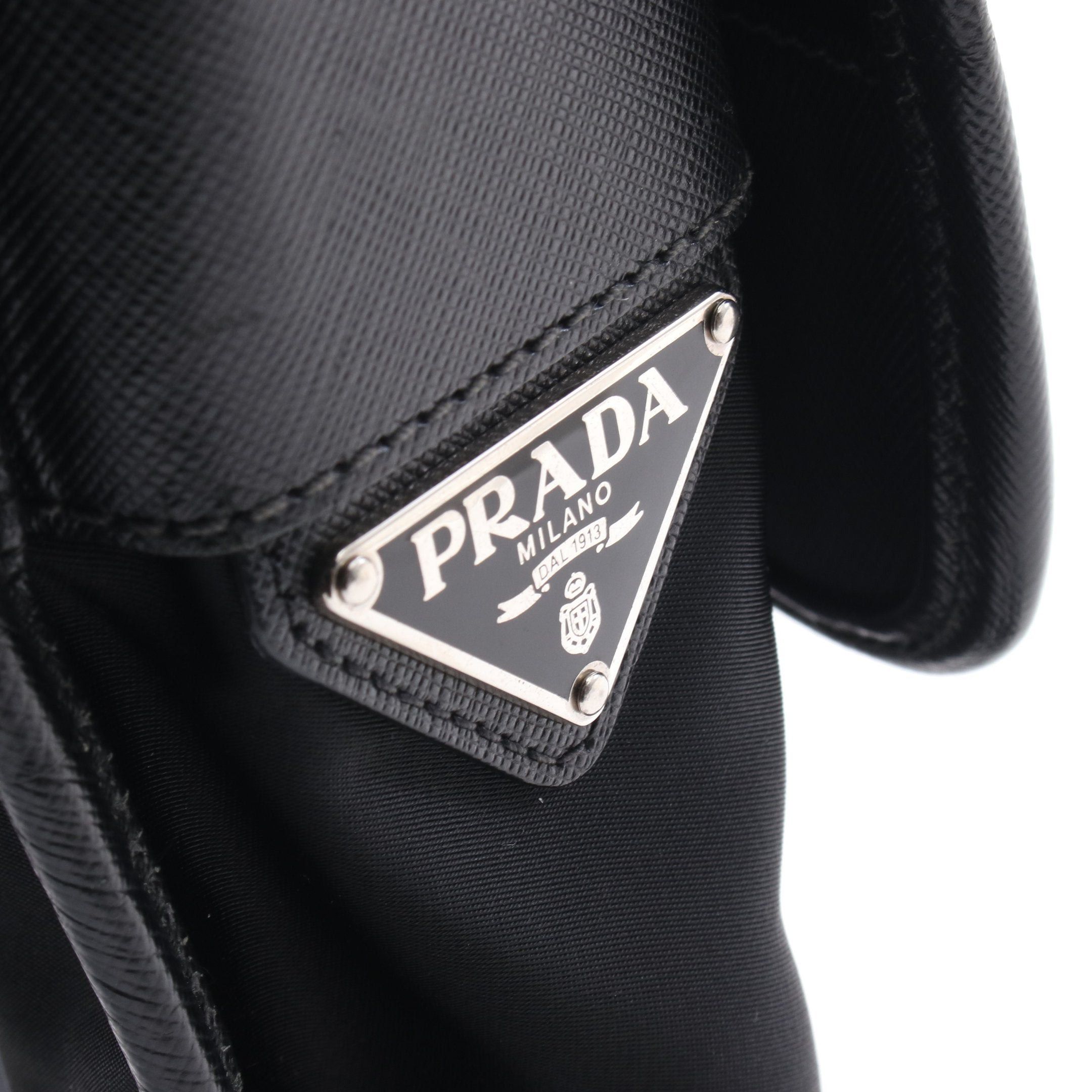 Prada Prada Shoulder Bag Logo Nylon Leather Black Size ONE SIZE - 5 Thumbnail