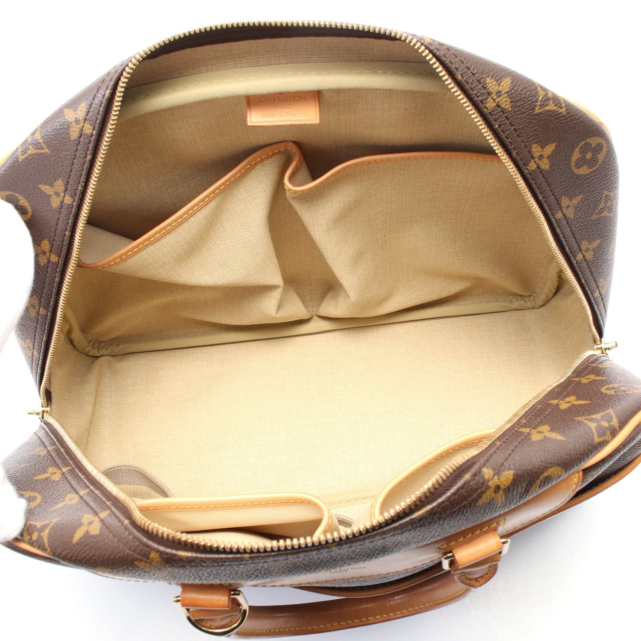 Louis Vuitton Louis Vuitton Deauville Bowling Vanity Monogram Handbag Leather Brown Size ONE SIZE - 3 Thumbnail