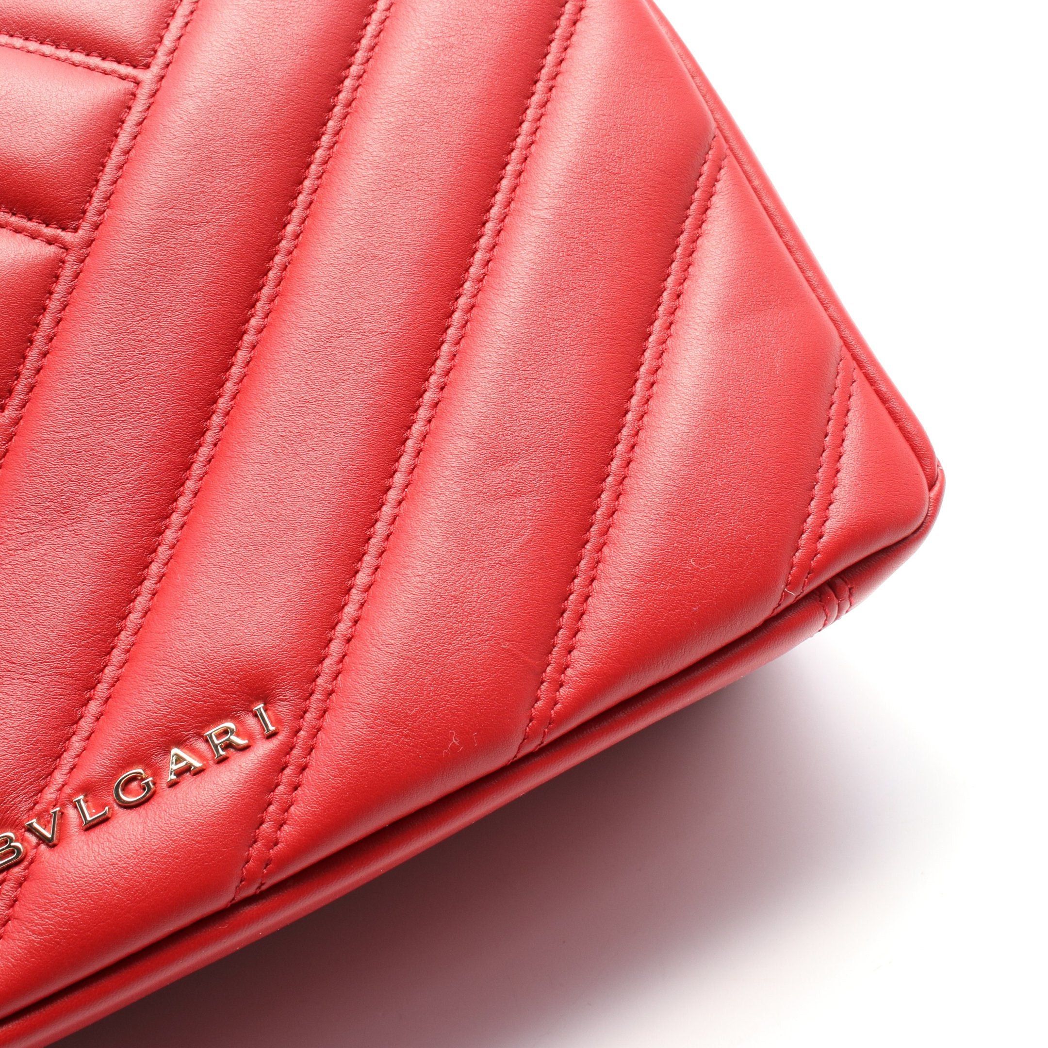 Bvlgari Bvlgari Serpenti Cabochon Chain Shoulder Bag Leather Red Size ONE SIZE - 6 Thumbnail