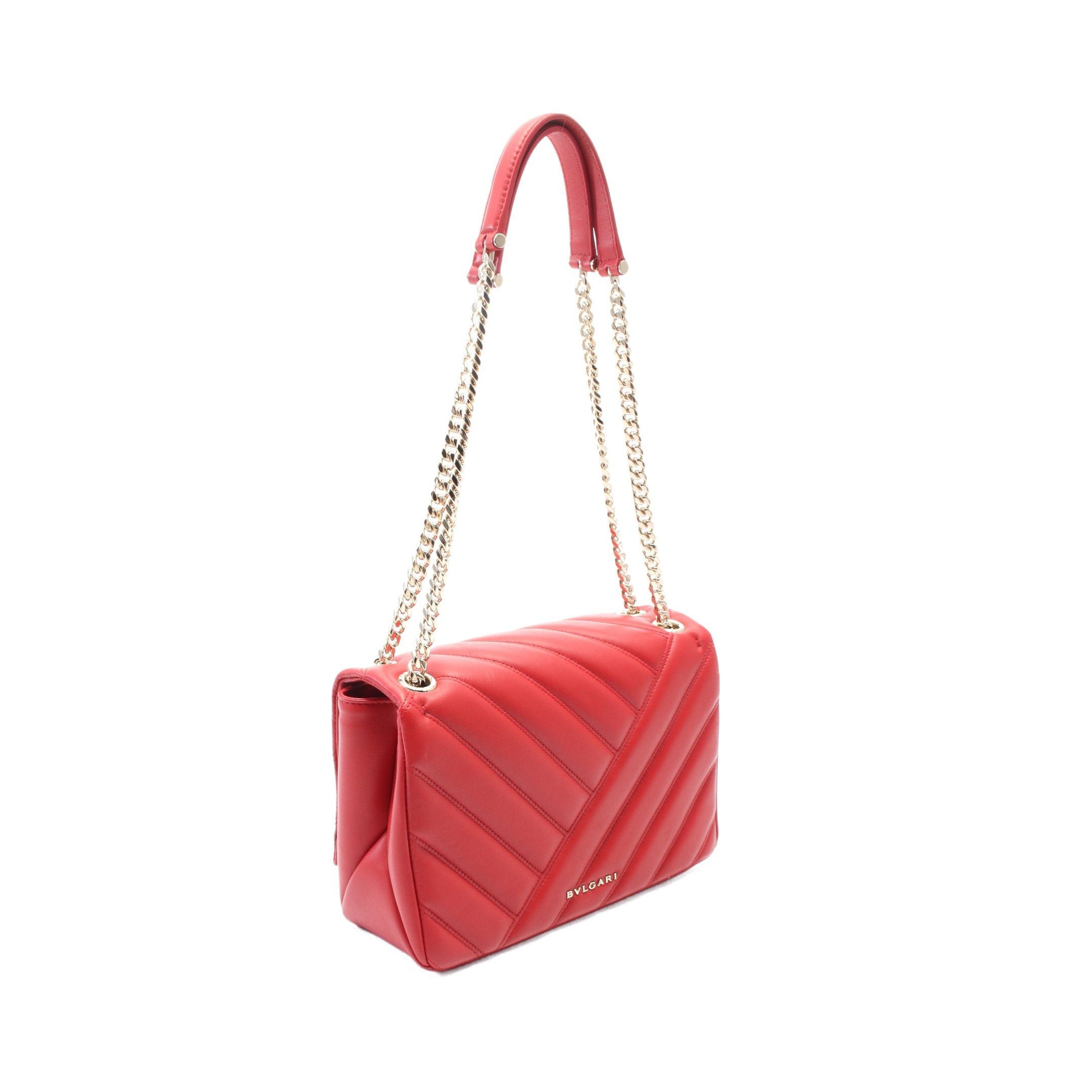 Bvlgari Bvlgari Serpenti Cabochon Chain Shoulder Bag Leather Red Size ONE SIZE - 2 Thumbnail
