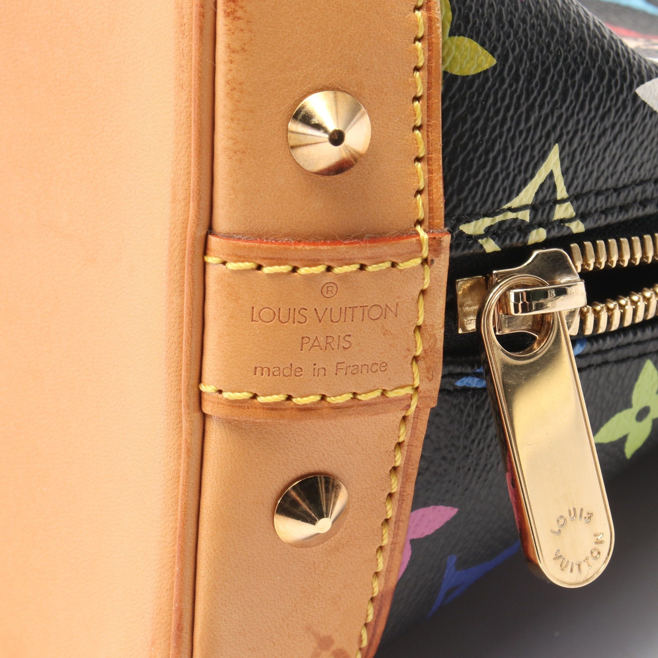 Louis Vuitton Louis Vuitton Alma Monogram Multicolor Noir Handbag Leather Black Size ONE SIZE - 4 Thumbnail