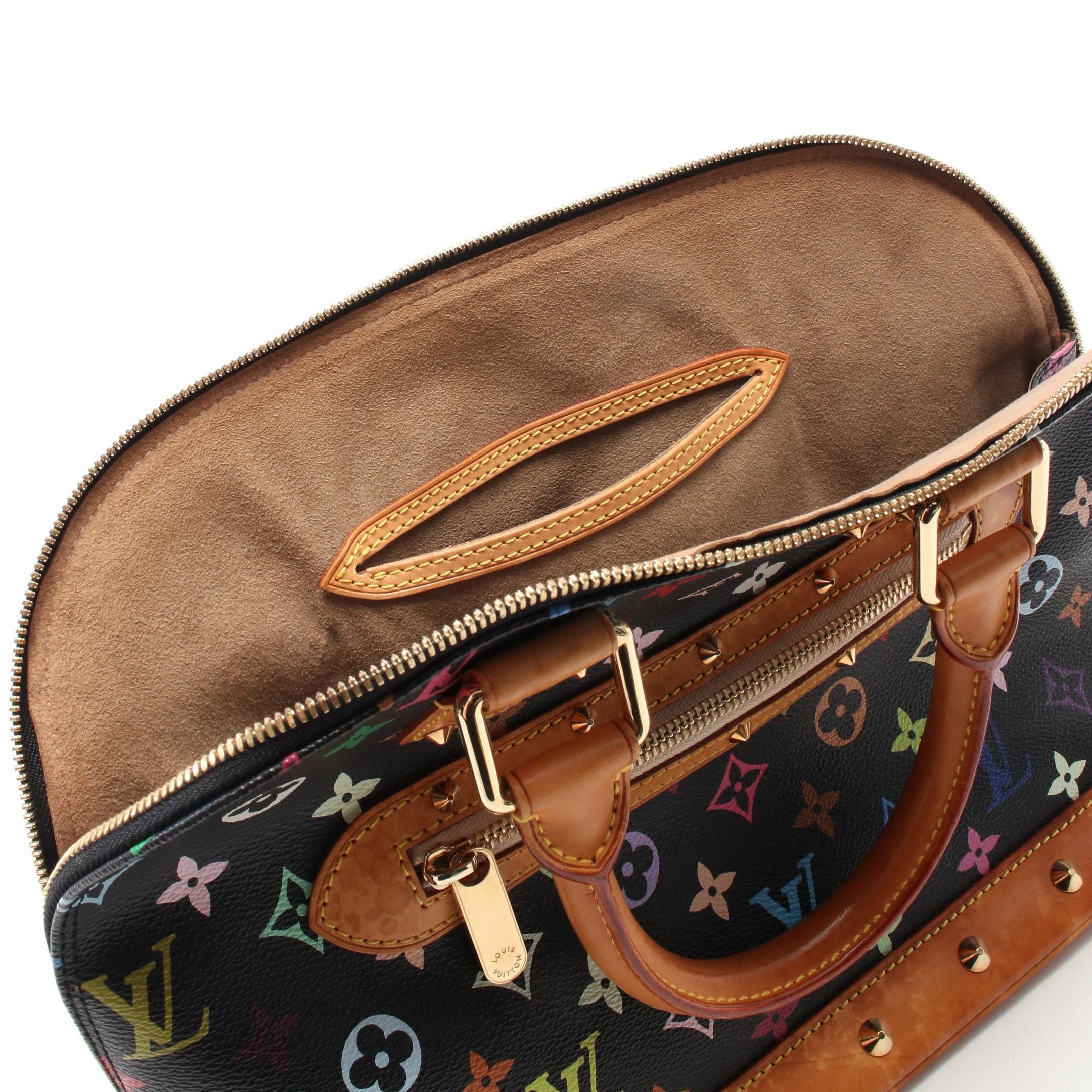 Louis Vuitton Louis Vuitton Alma Monogram Multicolor Noir Handbag Leather Black Size ONE SIZE - 10 Thumbnail