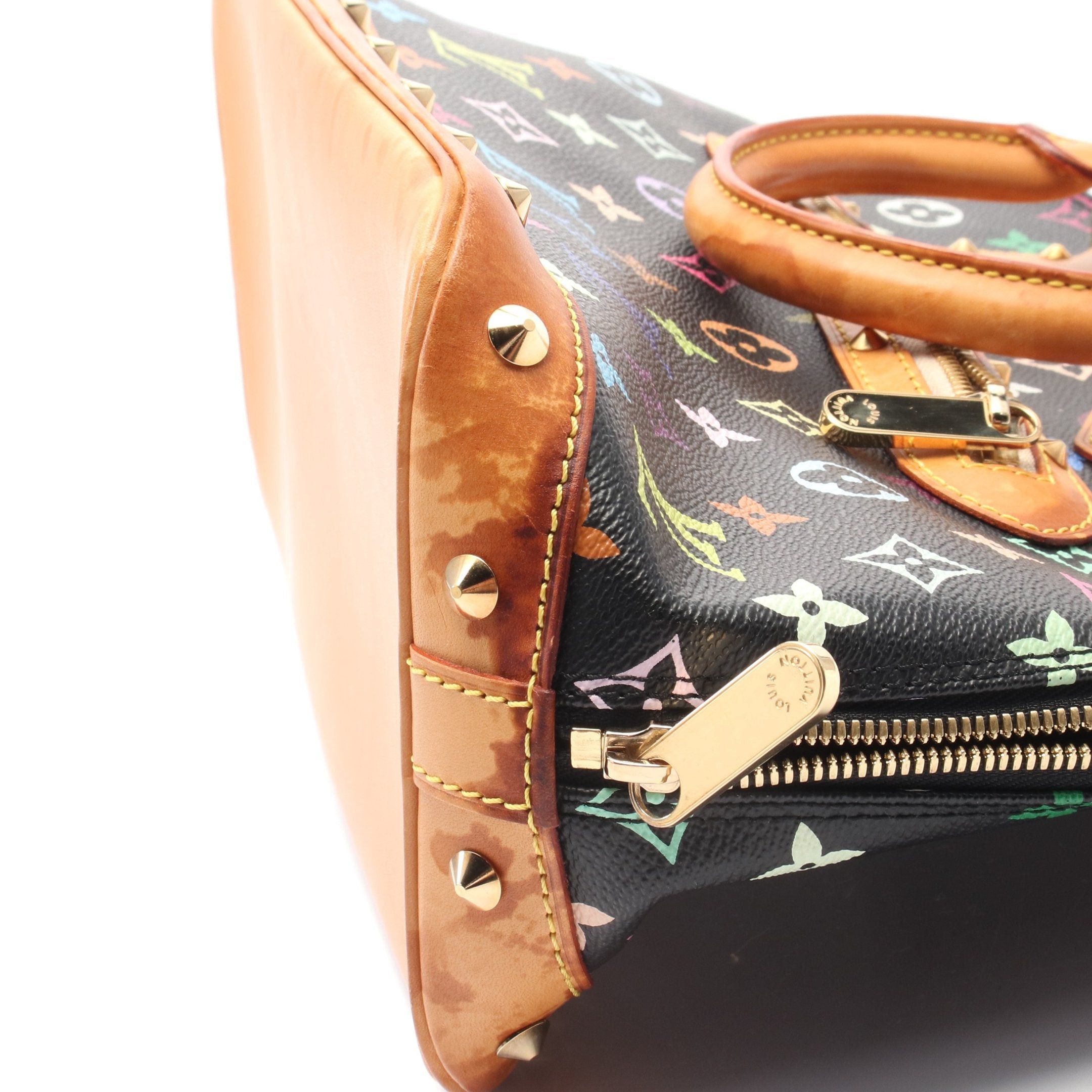 Louis Vuitton Louis Vuitton Alma Monogram Multicolor Noir Handbag Leather Black Size ONE SIZE - 12 Thumbnail