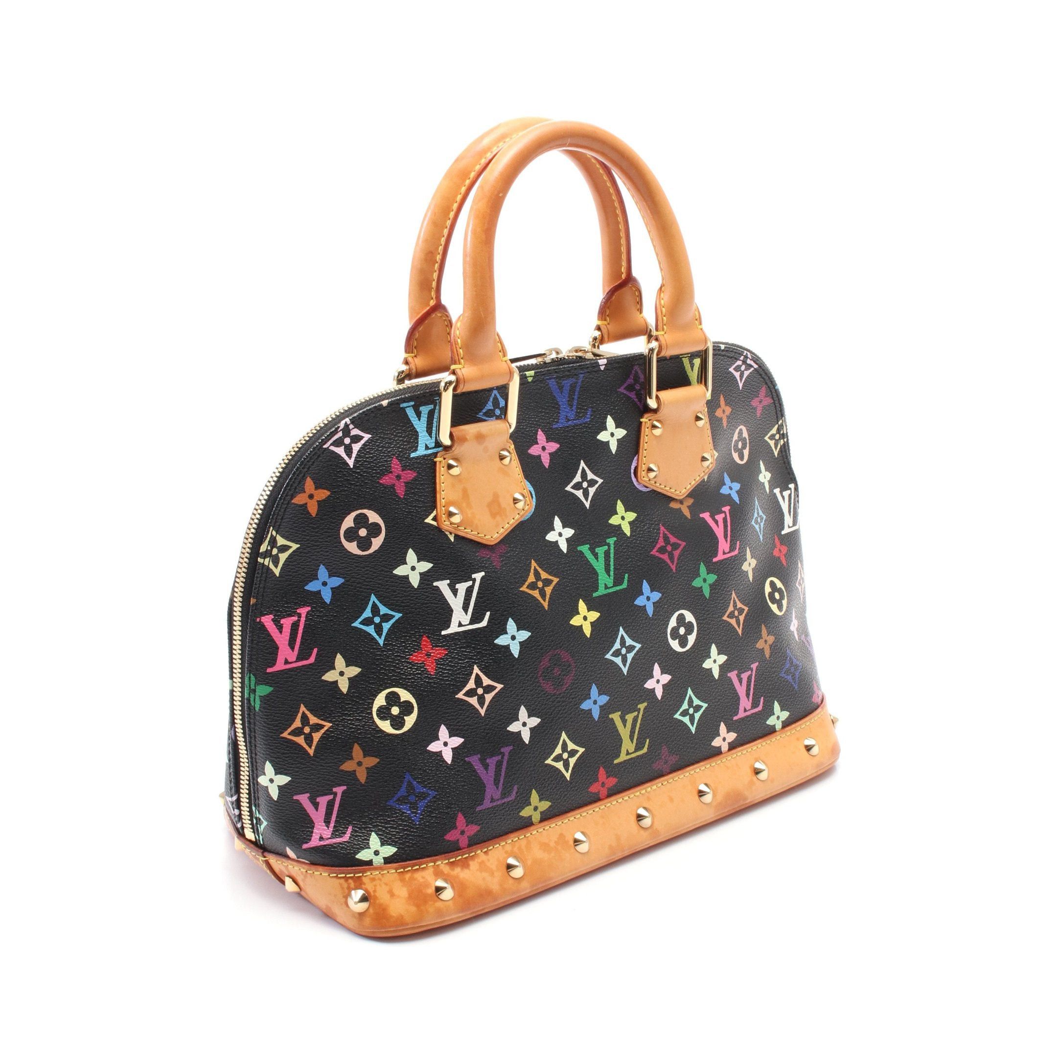 Louis Vuitton Louis Vuitton Alma Monogram Multicolor Noir Handbag Leather Black Size ONE SIZE - 2 Thumbnail