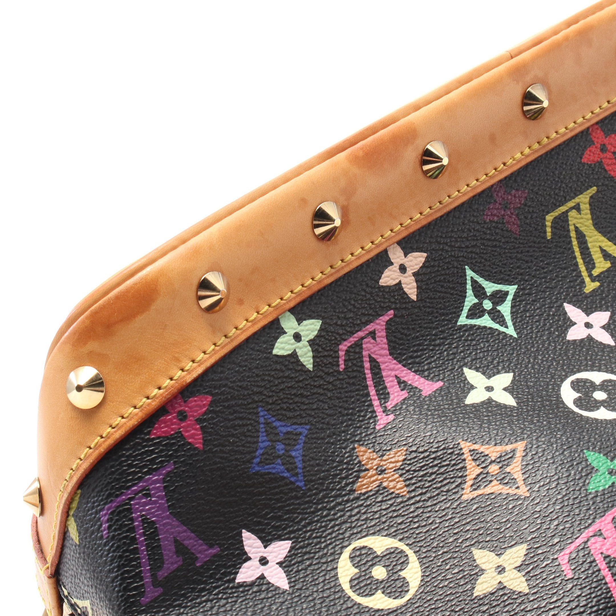 Louis Vuitton Louis Vuitton Alma Monogram Multicolor Noir Handbag Leather Black Size ONE SIZE - 8 Thumbnail