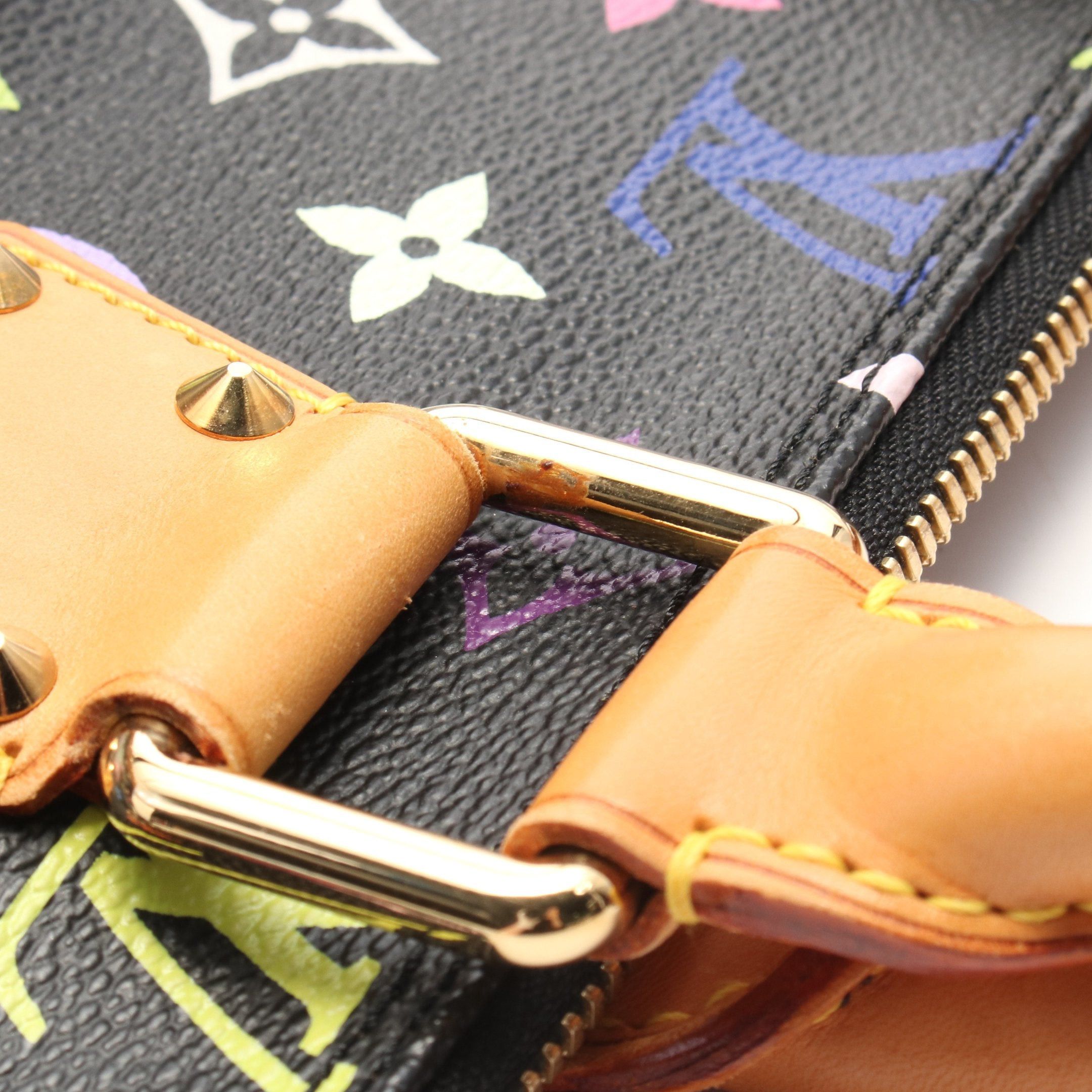 Louis Vuitton Louis Vuitton Alma Monogram Multicolor Noir Handbag Leather Black Size ONE SIZE - 9 Thumbnail
