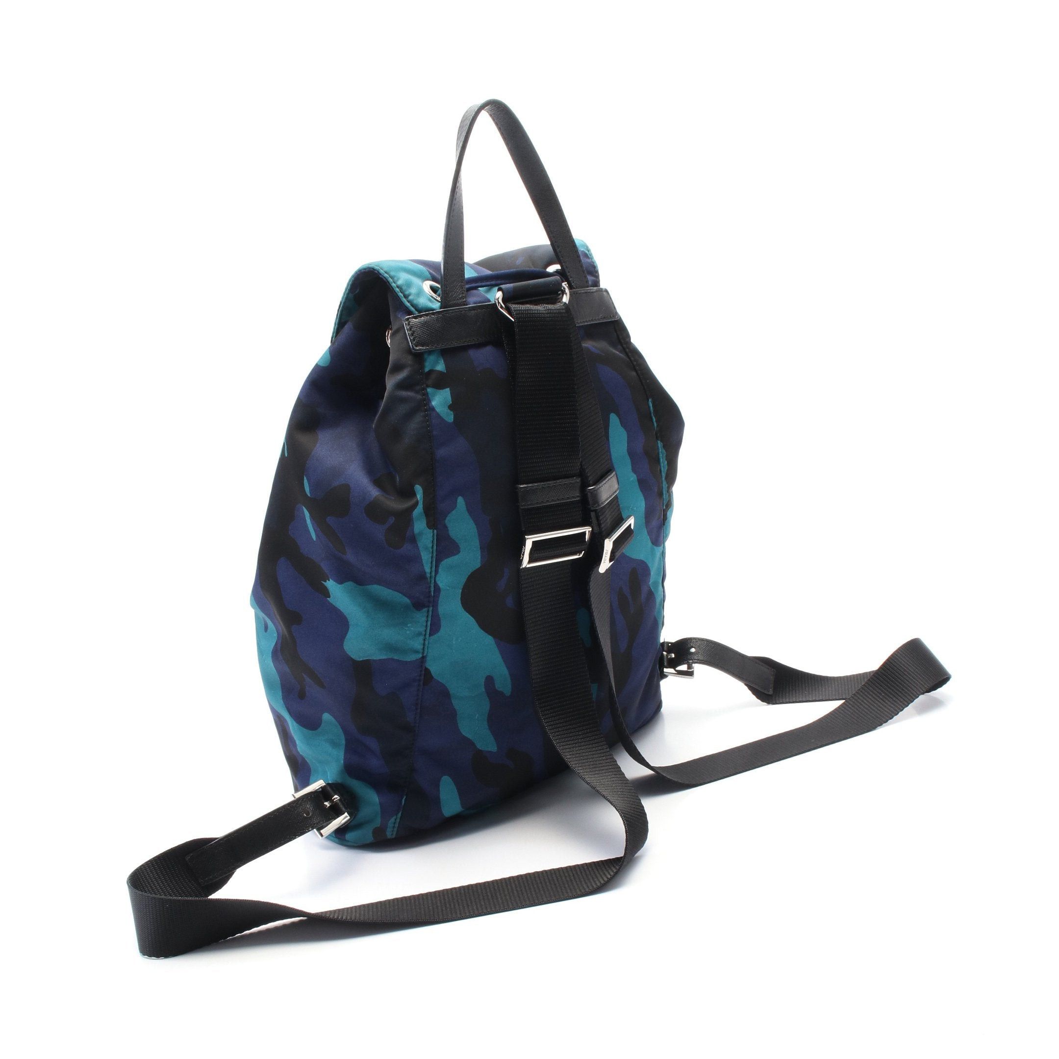 Prada Prada Tessuto Camoufl Backpack Rucksack Camouflage Nylon Leather Blue Navy Black Size ONE SIZE - 2 Thumbnail