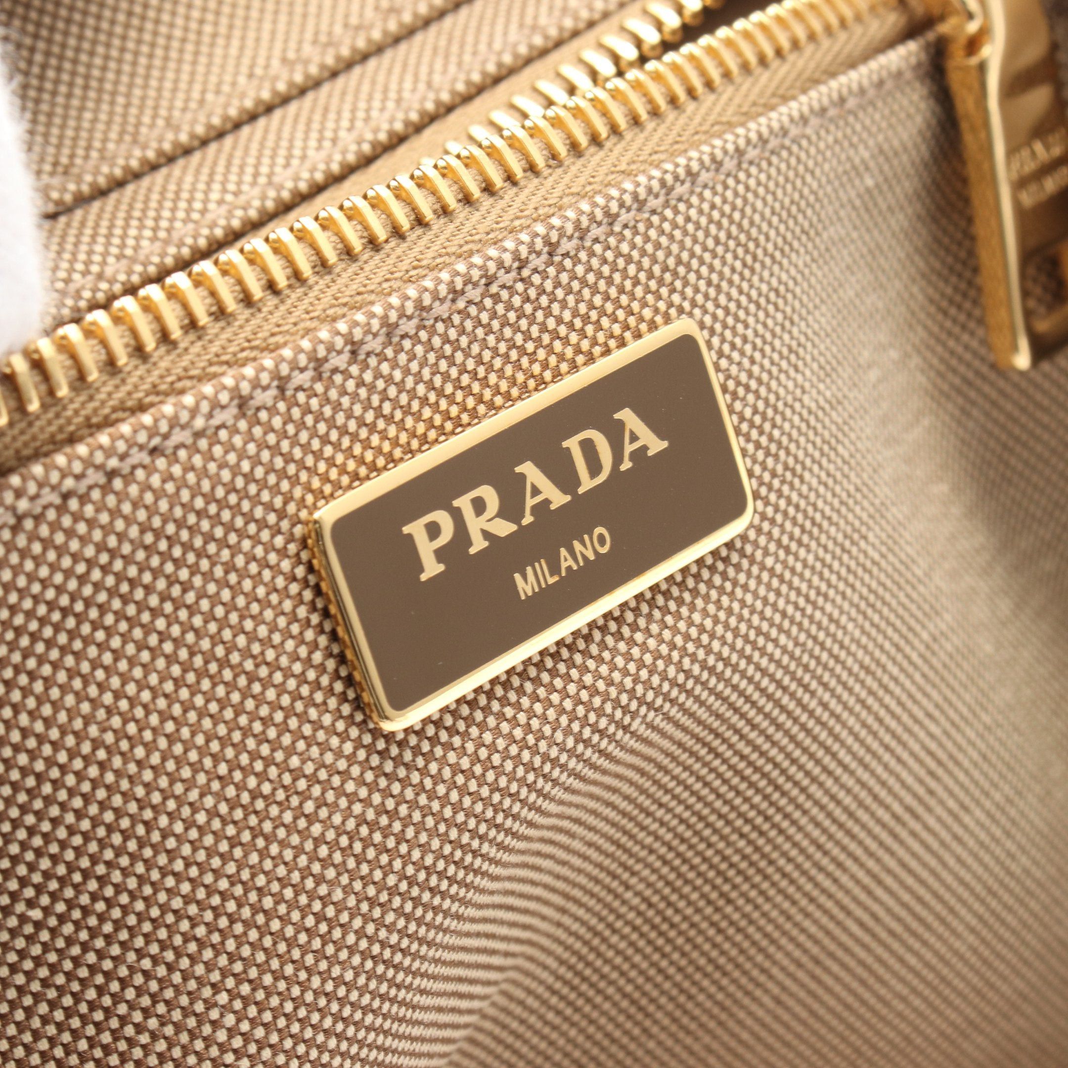 Prada Prada Logo Jacquard Backpack Rucksack Leather Gray Brown Off White Size ONE SIZE - 4 Thumbnail