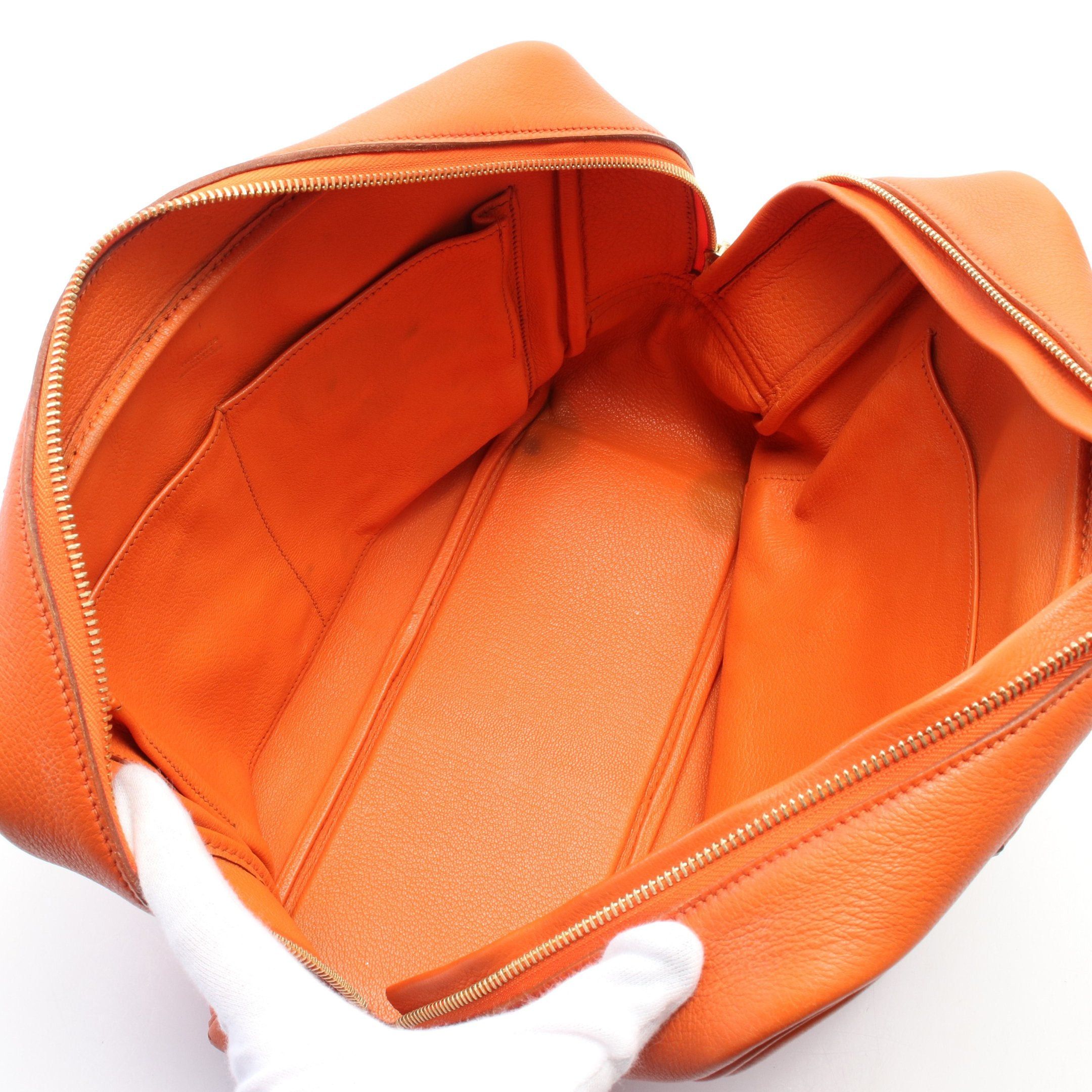 Hermes Hermes Plume 32 Handbag Vomadam Orange Gold Hardware □B Stamp (Manufactured Around 1998) Size ONE SIZE - 3 Thumbnail