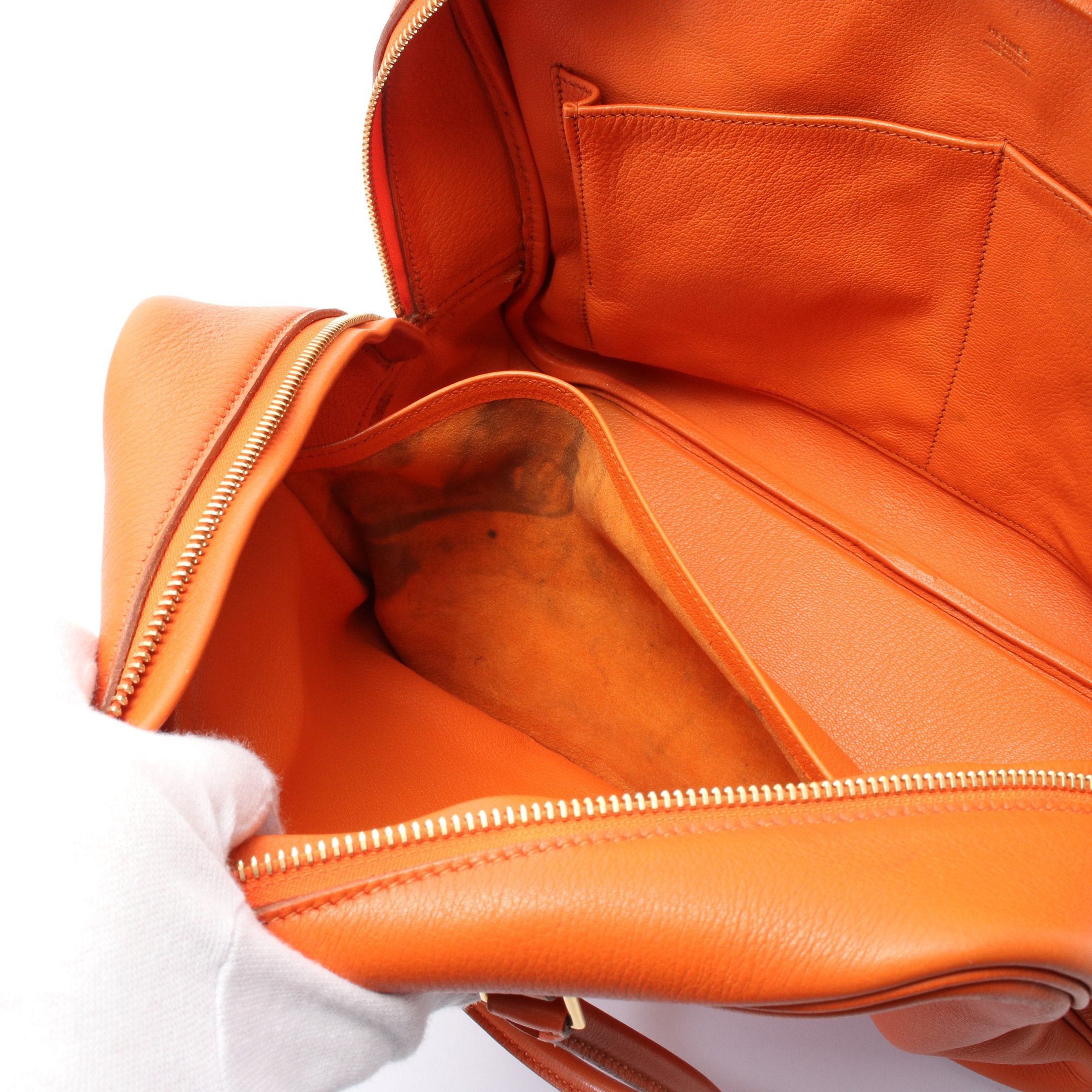 Hermes Hermes Plume 32 Handbag Vomadam Orange Gold Hardware □B Stamp (Manufactured Around 1998) Size ONE SIZE - 7 Thumbnail