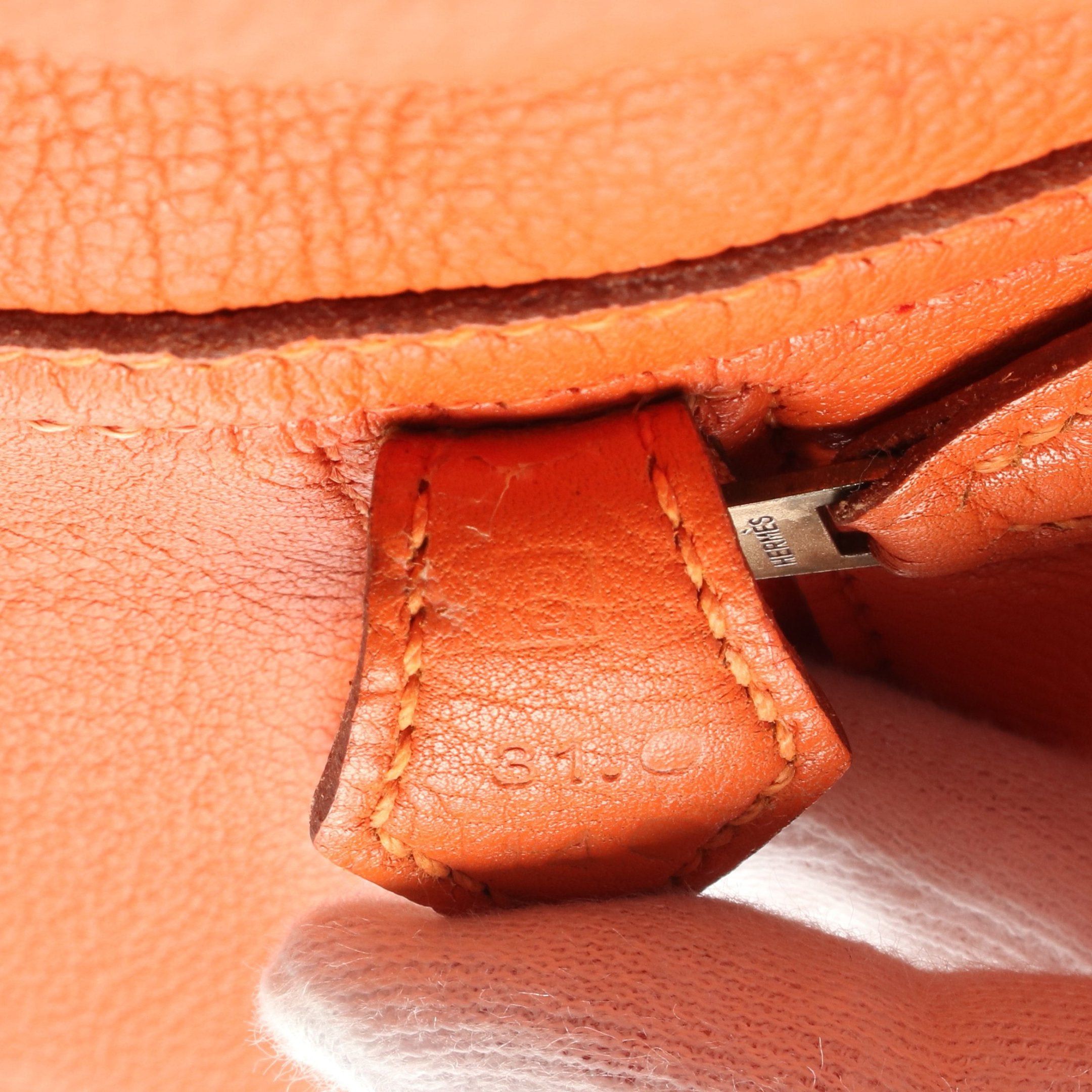 Hermes Hermes Plume 32 Handbag Vomadam Orange Gold Hardware □B Stamp (Manufactured Around 1998) Size ONE SIZE - 5 Thumbnail