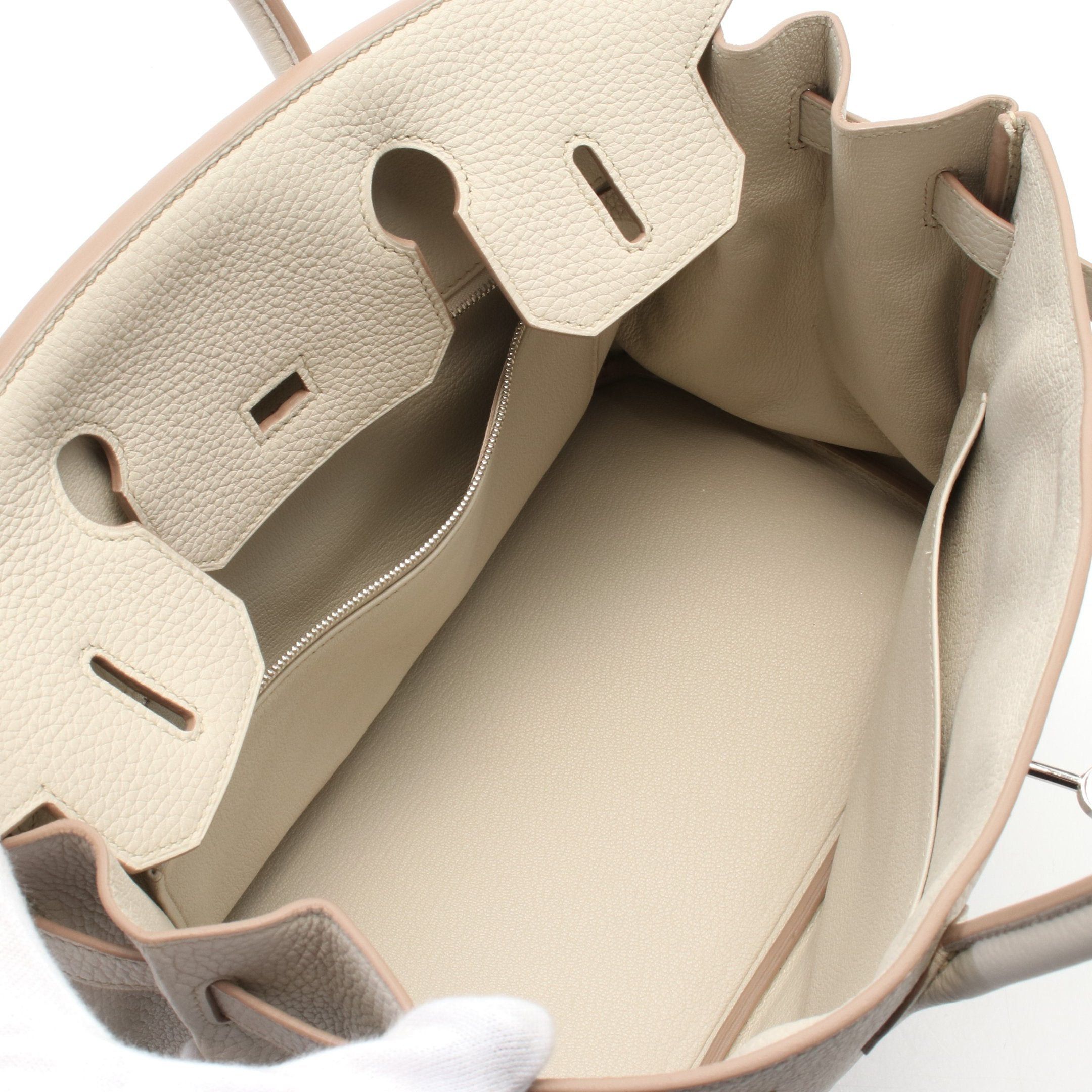 Hermes Hermes Birkin 30 Betton Handbag Togo Ivory Silver Hardware A Stamp Size ONE SIZE - 3 Thumbnail