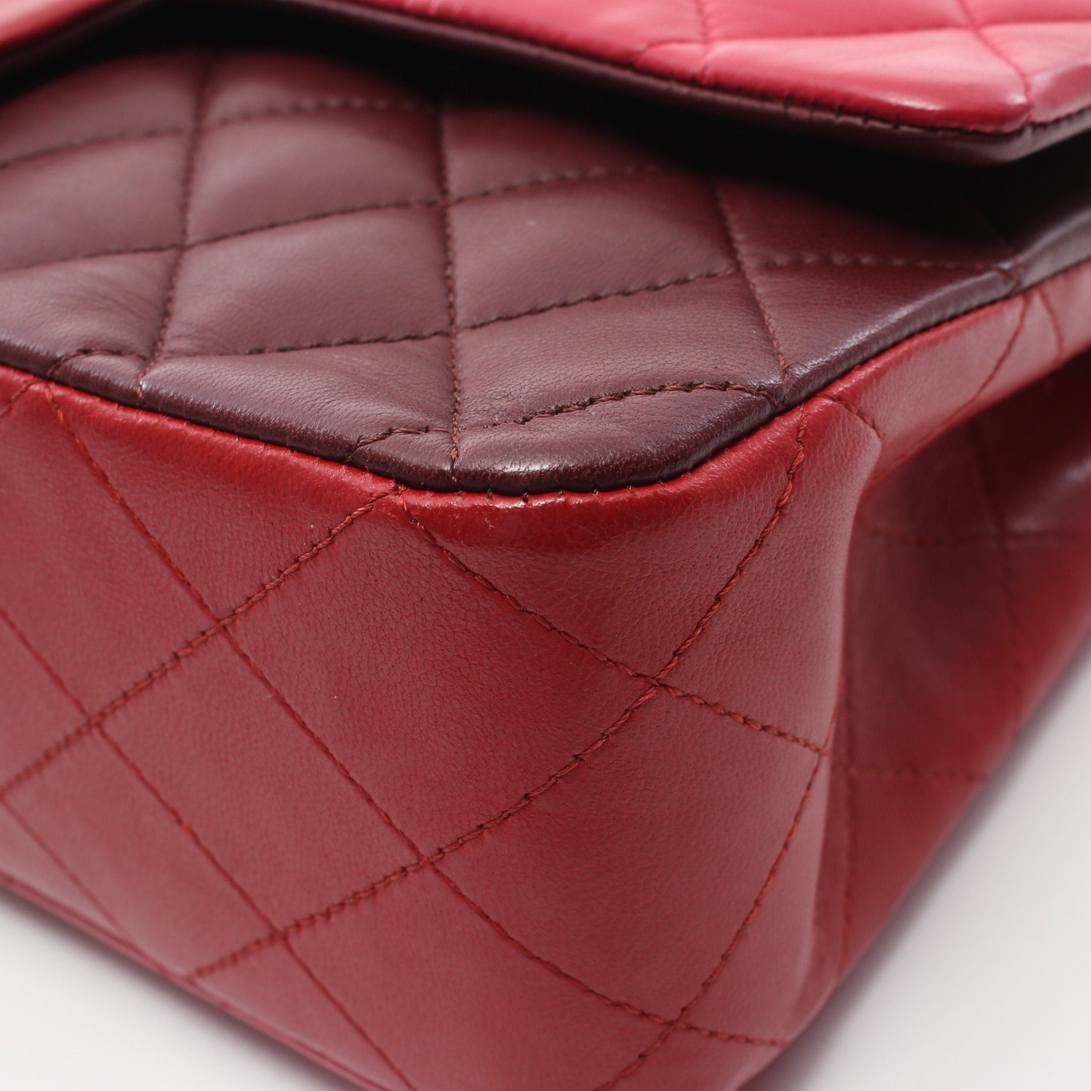 Chanel Chanel Matelasse Double Flap Chain Shoulder Bag Lambskin Pink Red Bordeaux Gold Hardware Size ONE SIZE - 7 Thumbnail
