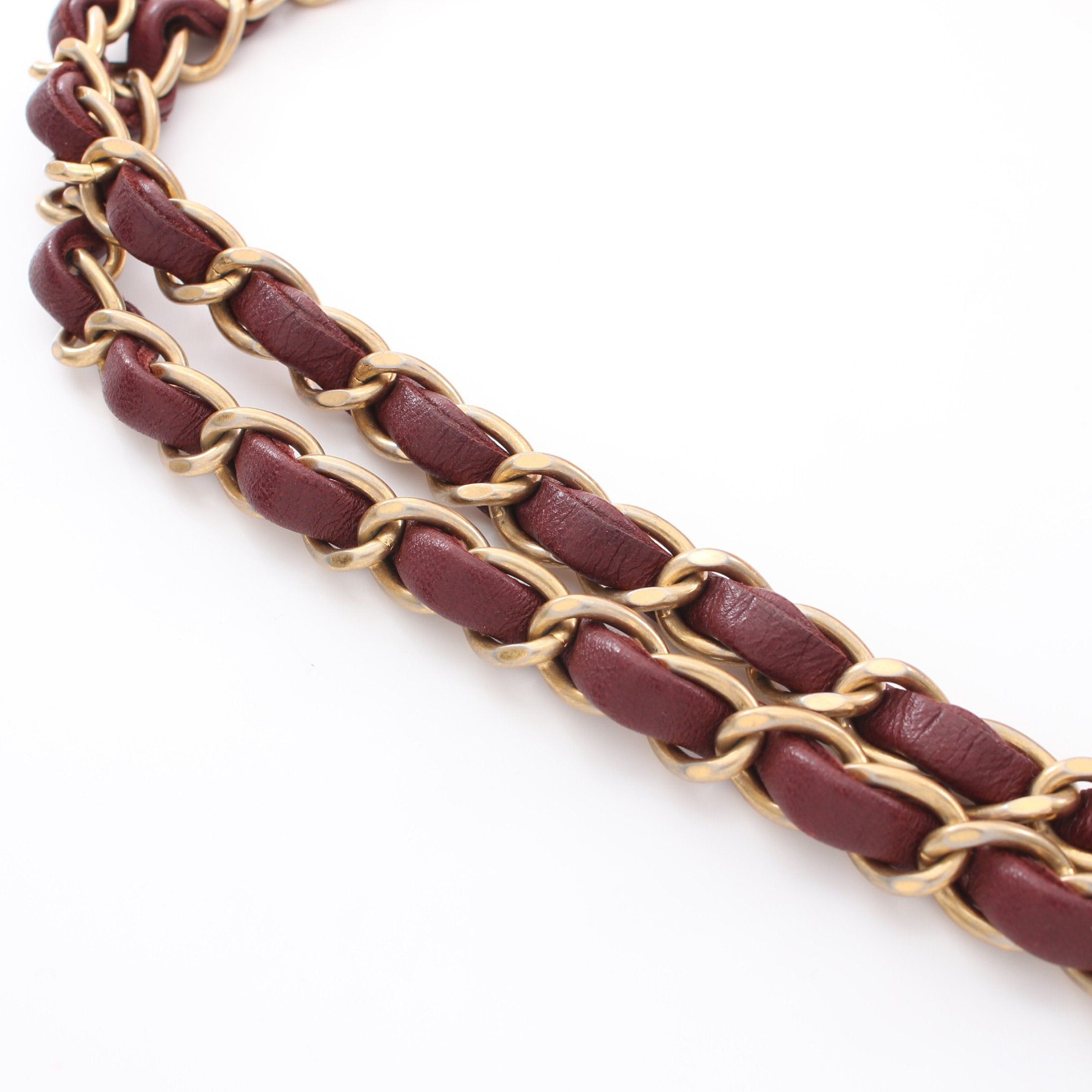 Chanel Chanel Matelasse Double Flap Chain Shoulder Bag Lambskin Pink Red Bordeaux Gold Hardware Size ONE SIZE - 11 Thumbnail