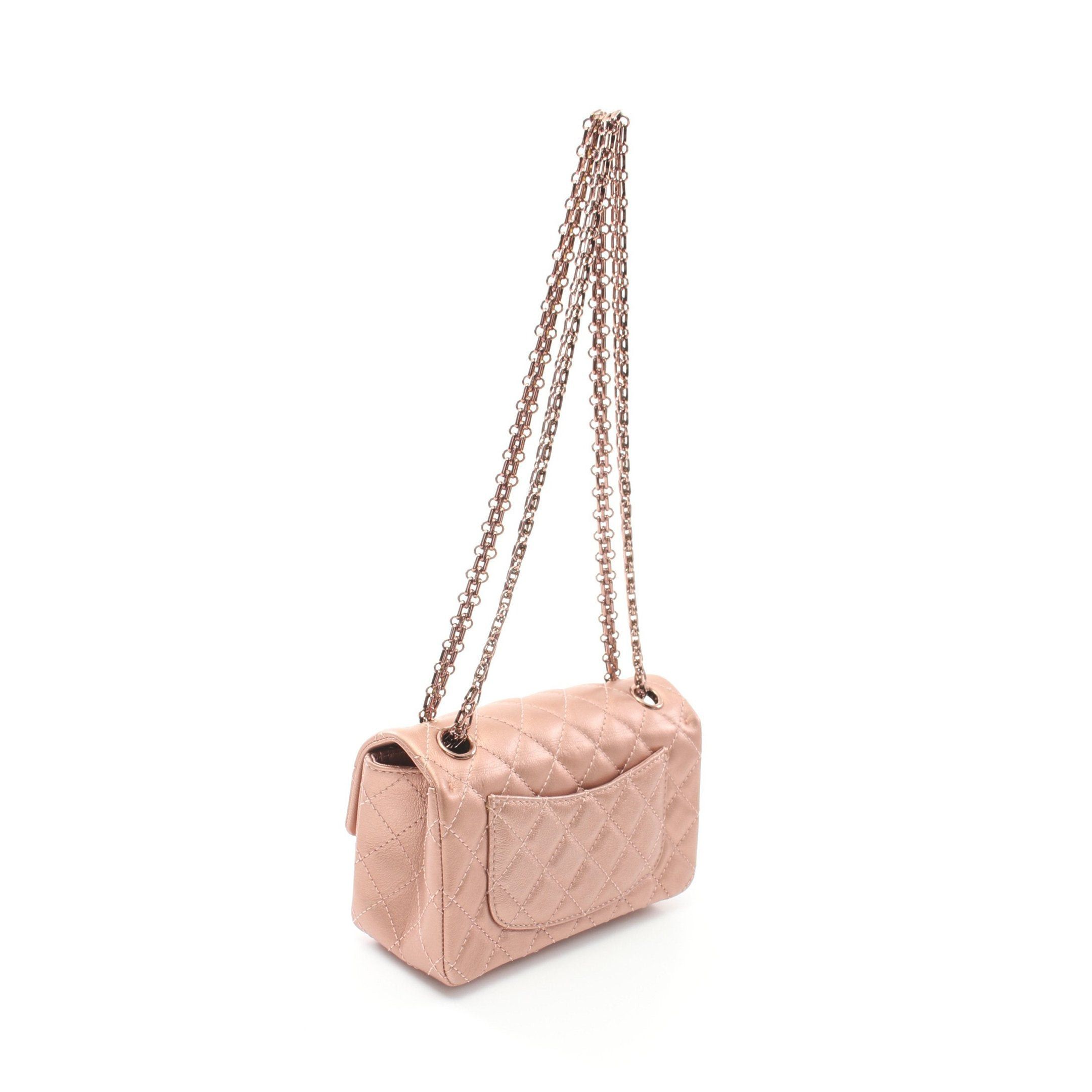 Chanel Chanel 2.55 Matelasse Double Chain Shoulder Bag Leather Pink Gold Hardware Metallic Size ONE SIZE - 2 Thumbnail