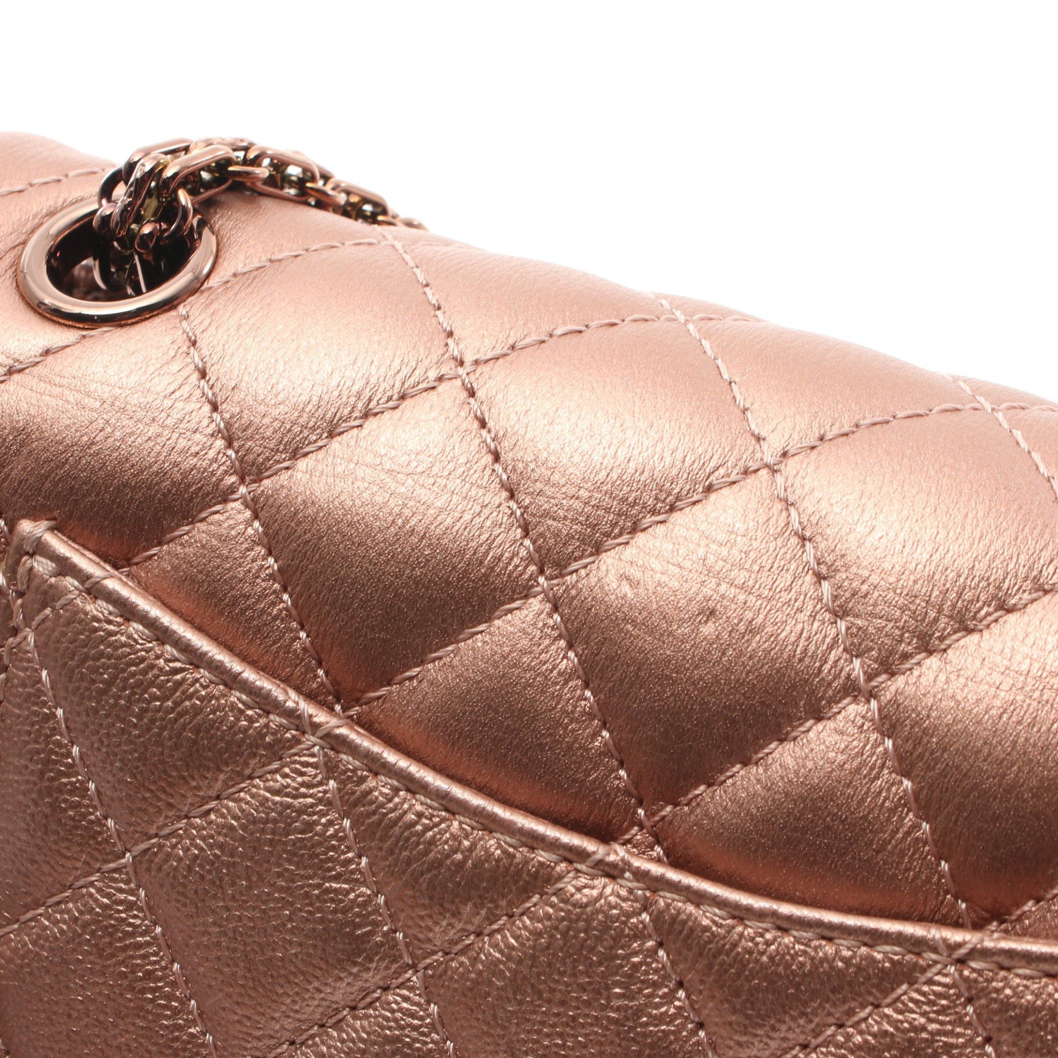 Chanel Chanel 2.55 Matelasse Double Chain Shoulder Bag Leather Pink Gold Hardware Metallic Size ONE SIZE - 7 Thumbnail